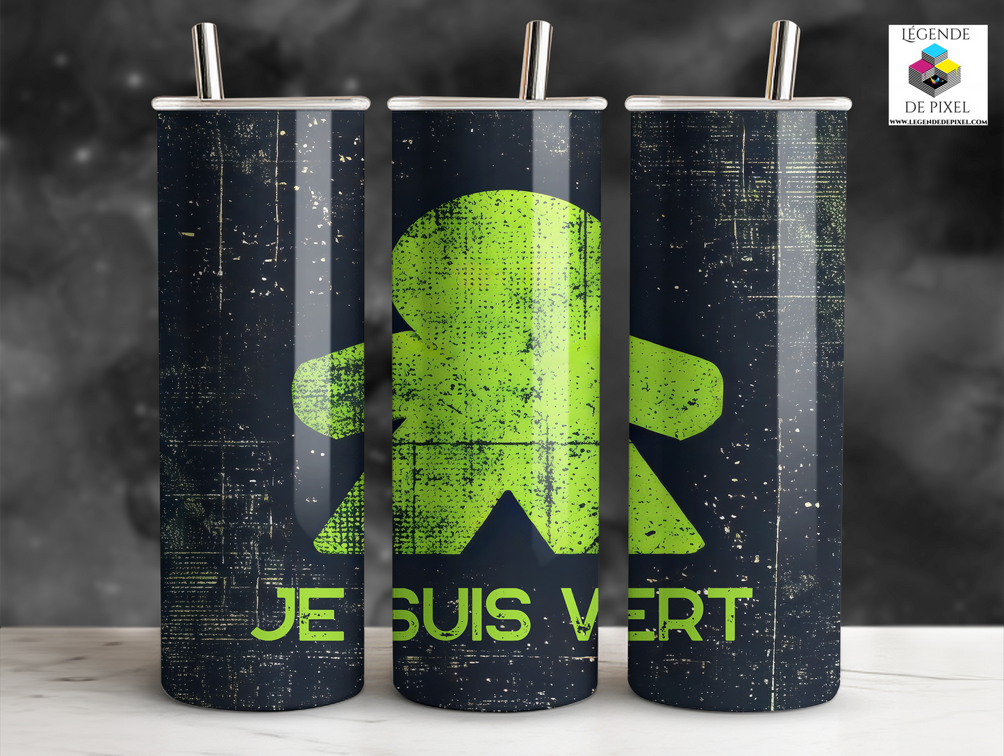 Gourde isotherme 20oz MEEPLE - JE SUIS ROUGE/BLEU/VERT/JAUNE