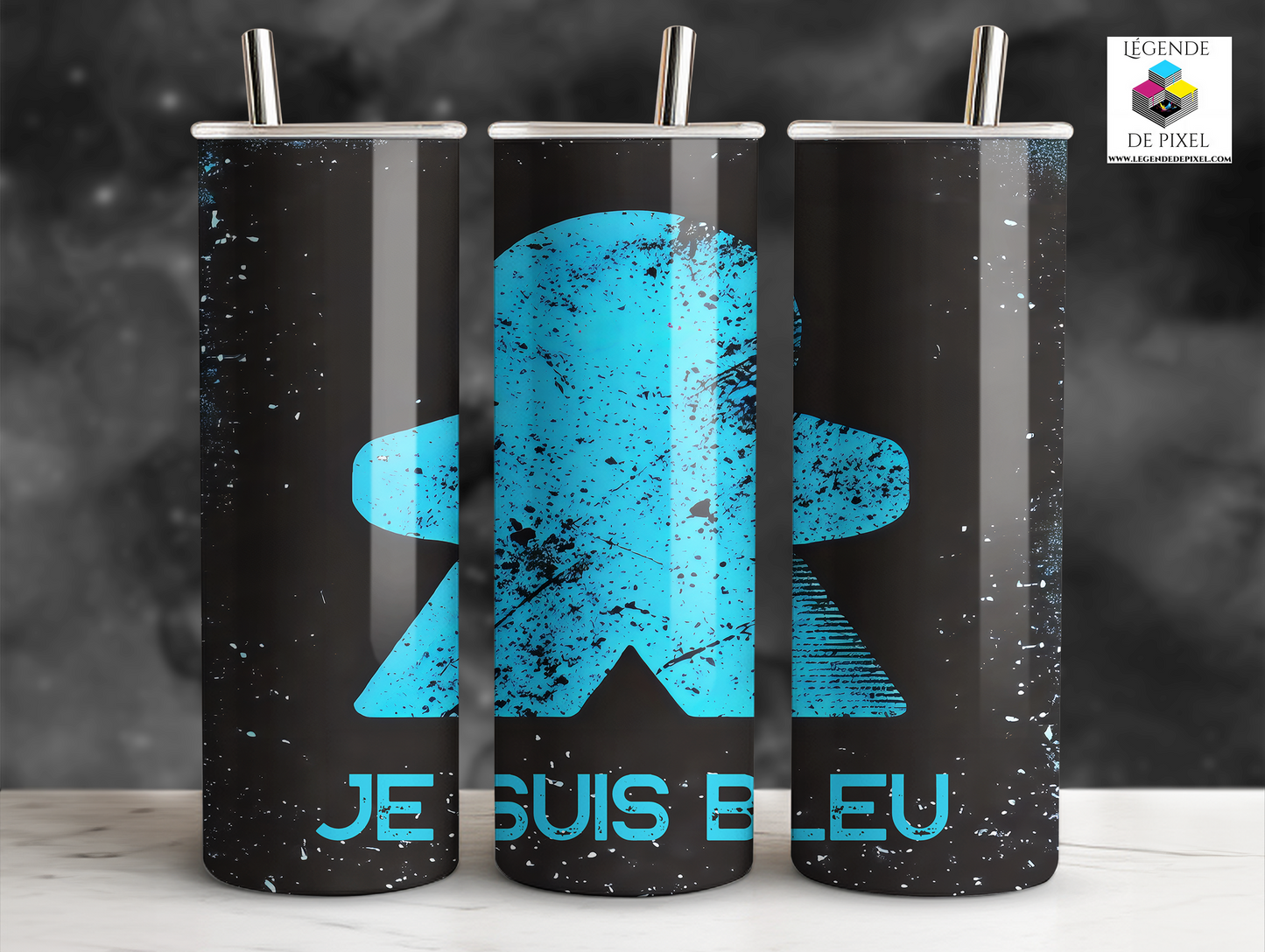 Gourde isotherme 20oz MEEPLE - JE SUIS ROUGE/BLEU/VERT/JAUNE