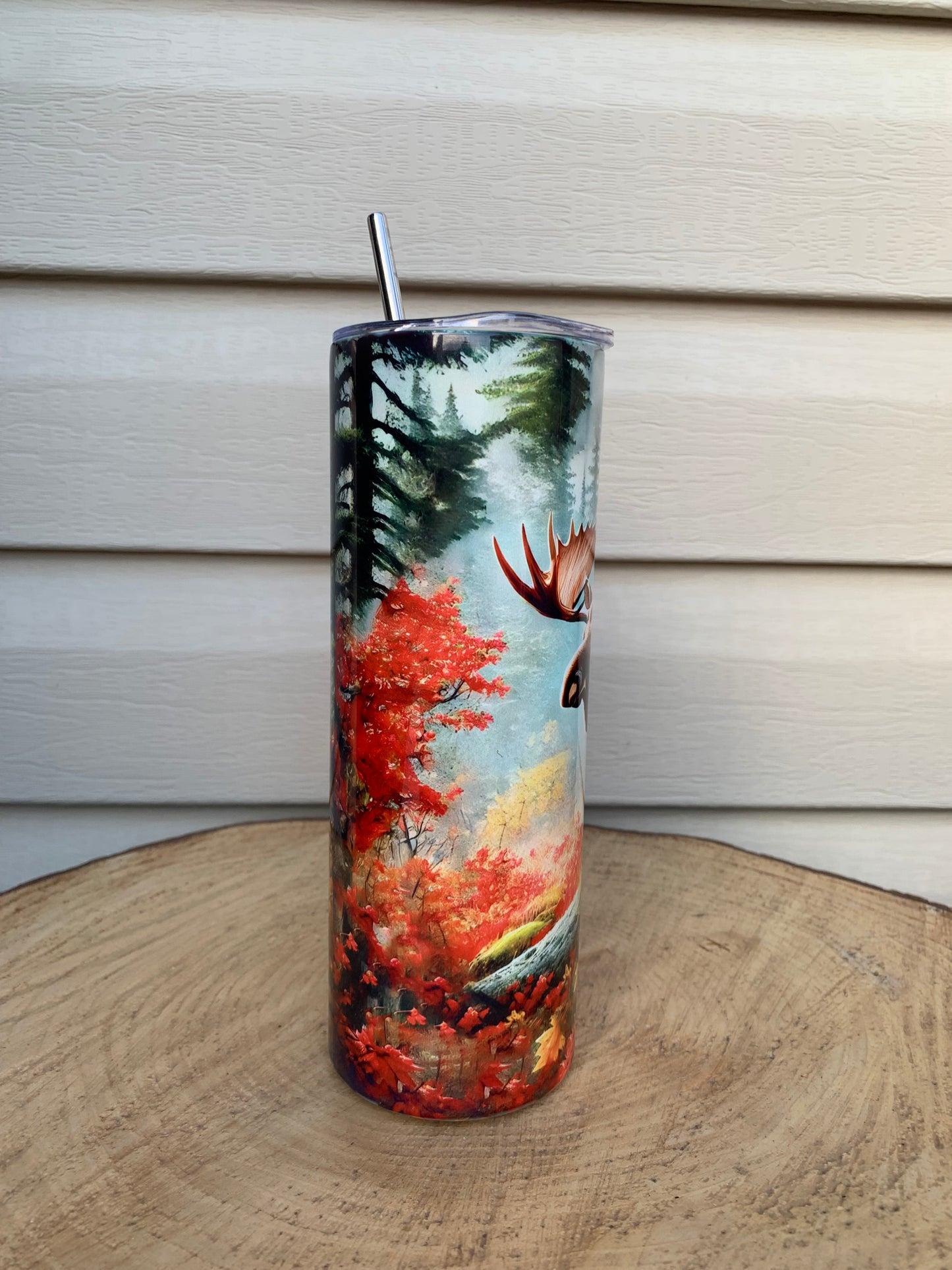 Gourde isotherme Orignal 🫎 dans un décor automnal 🍂