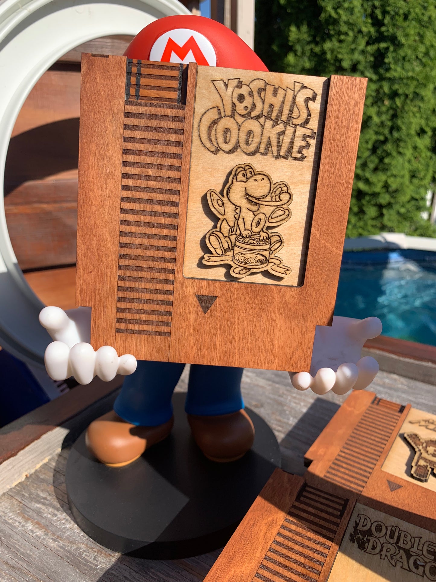 Cassette NES Yoshi’s Cookie en bois teint