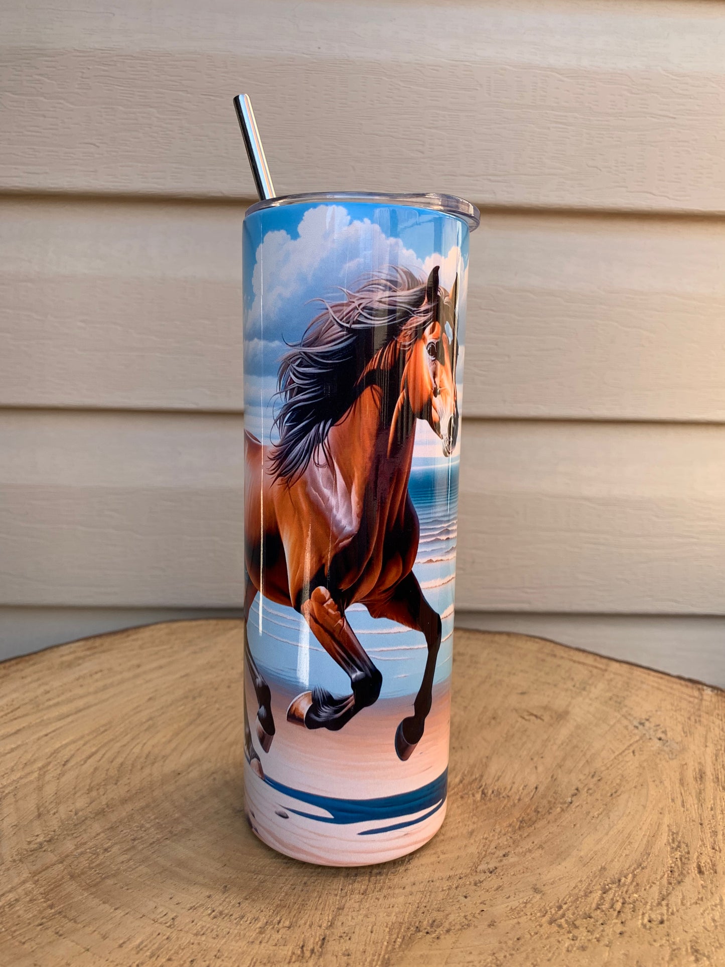 Gourde isotherme Cheval 🐎 sur le bord du Lac-Saint-Jean 🏖️