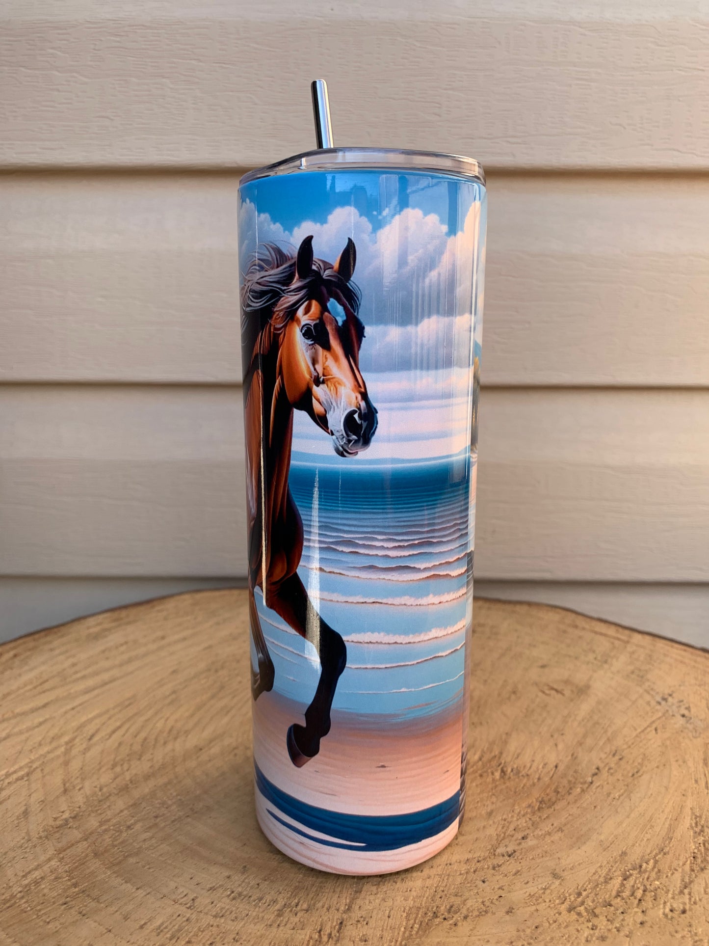 Gourde isotherme Cheval 🐎 sur le bord du Lac-Saint-Jean 🏖️