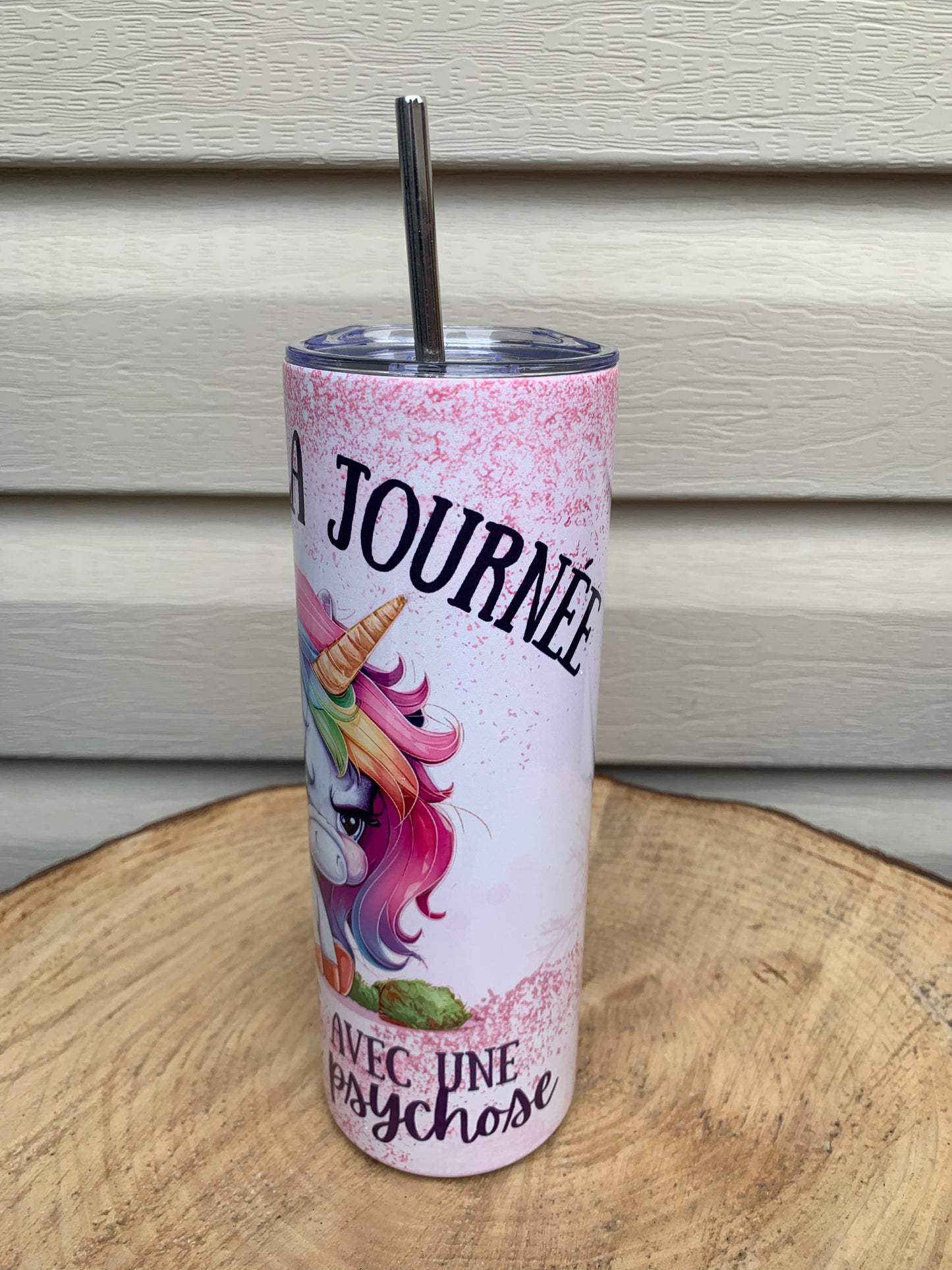 Gourde isotherme "MOOD DE LA JOURNÉE" Grincheuse 😡 avec une touche de psychose 😜