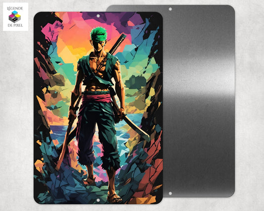 Affiche en métal inspirée du personnage manga Zoro