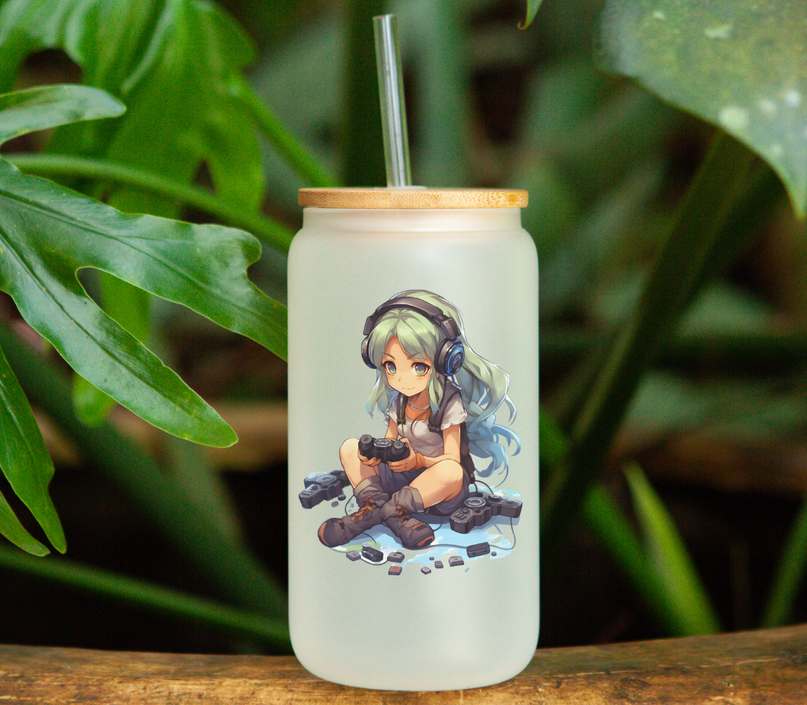 Verre givré isotherme 16 onces Manga Gamer Girl