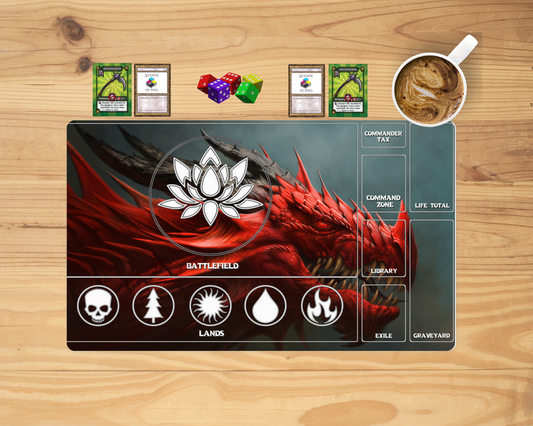 Playmat - Tapis de jeu pour cartes MTG - Dragon Rouge - version anglaise