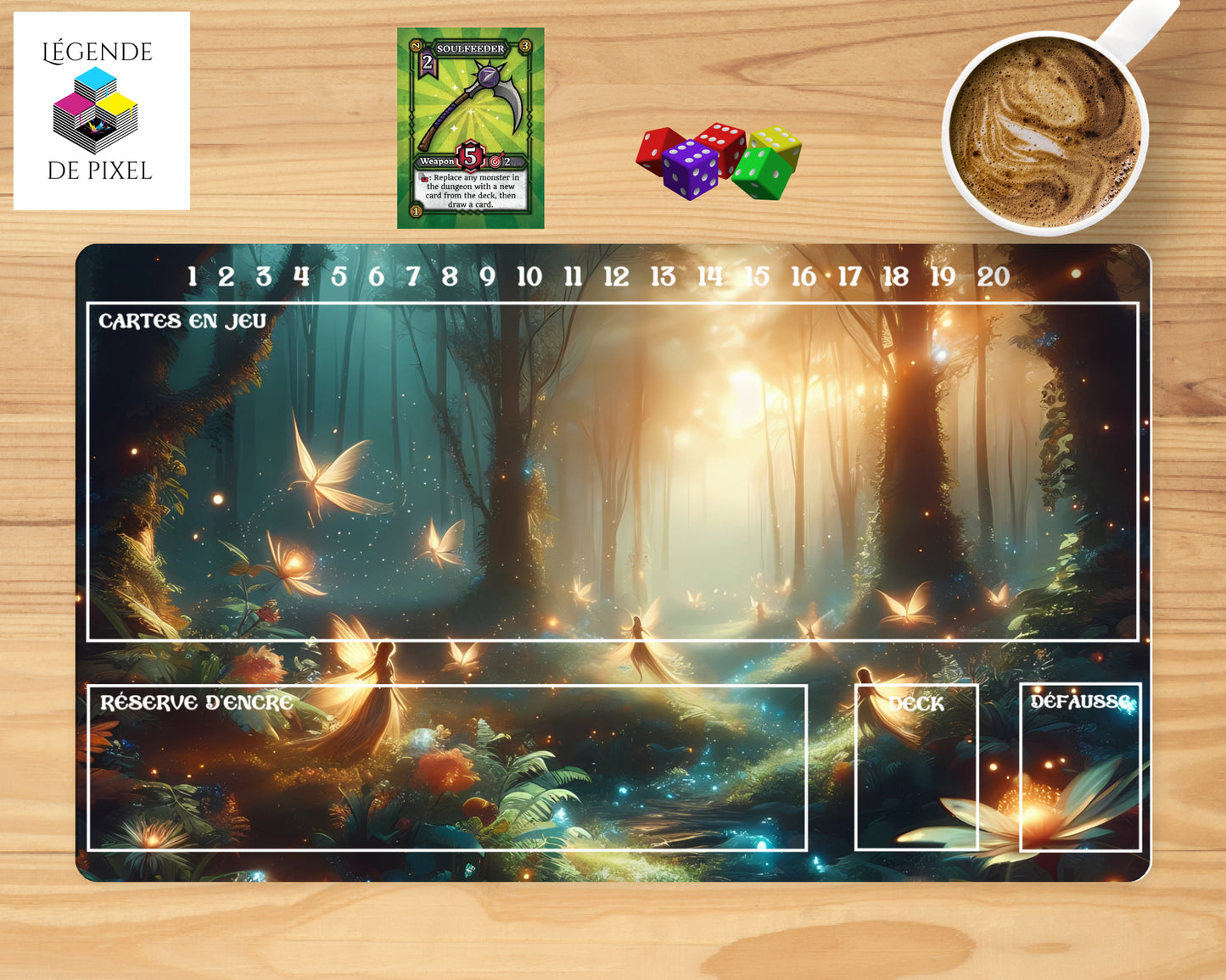 Tapis de jeu pour cartes Lorcana - Forêt Féérique