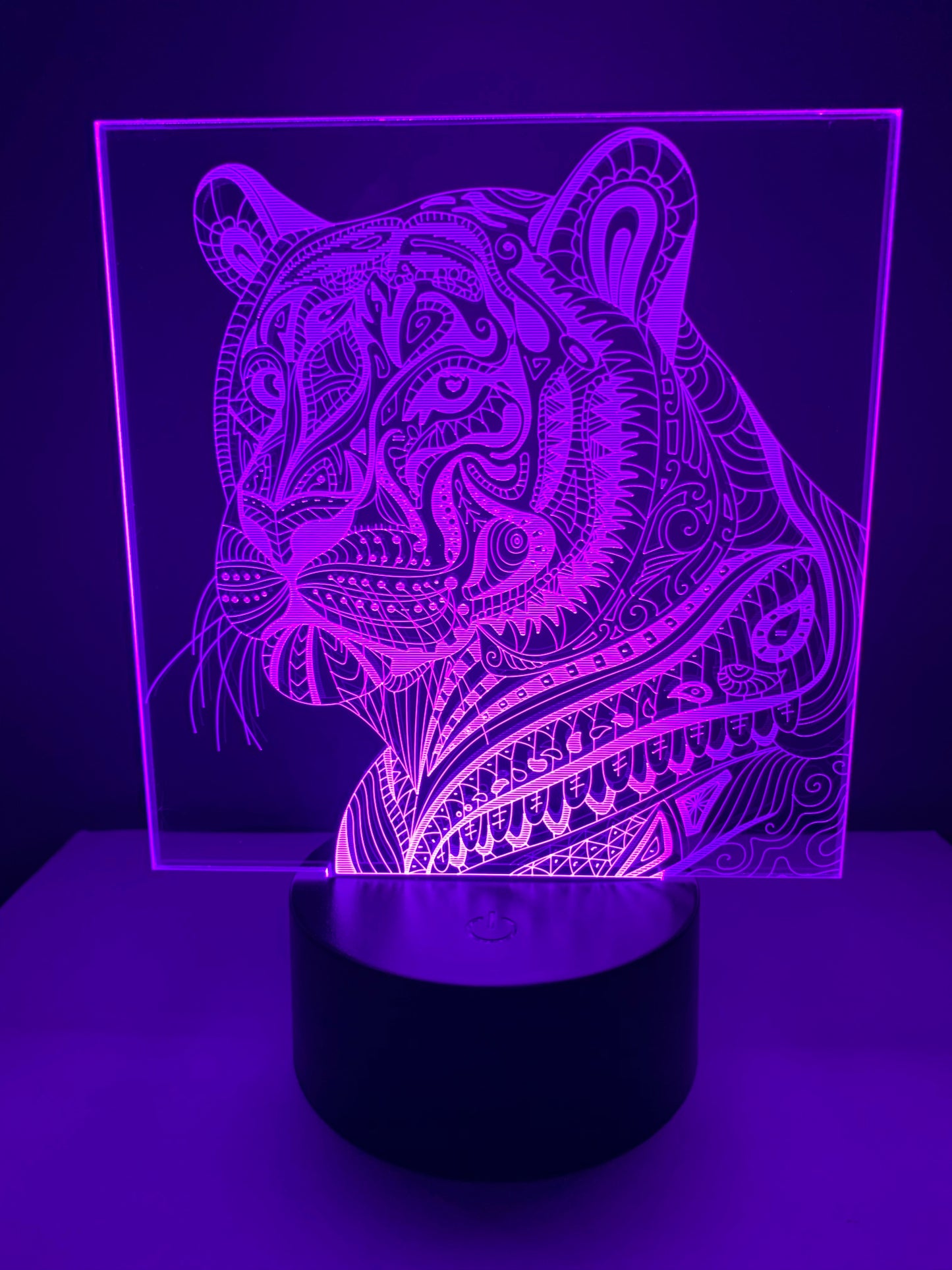 Lampe 3D DEL Tigre (Mosaïque)