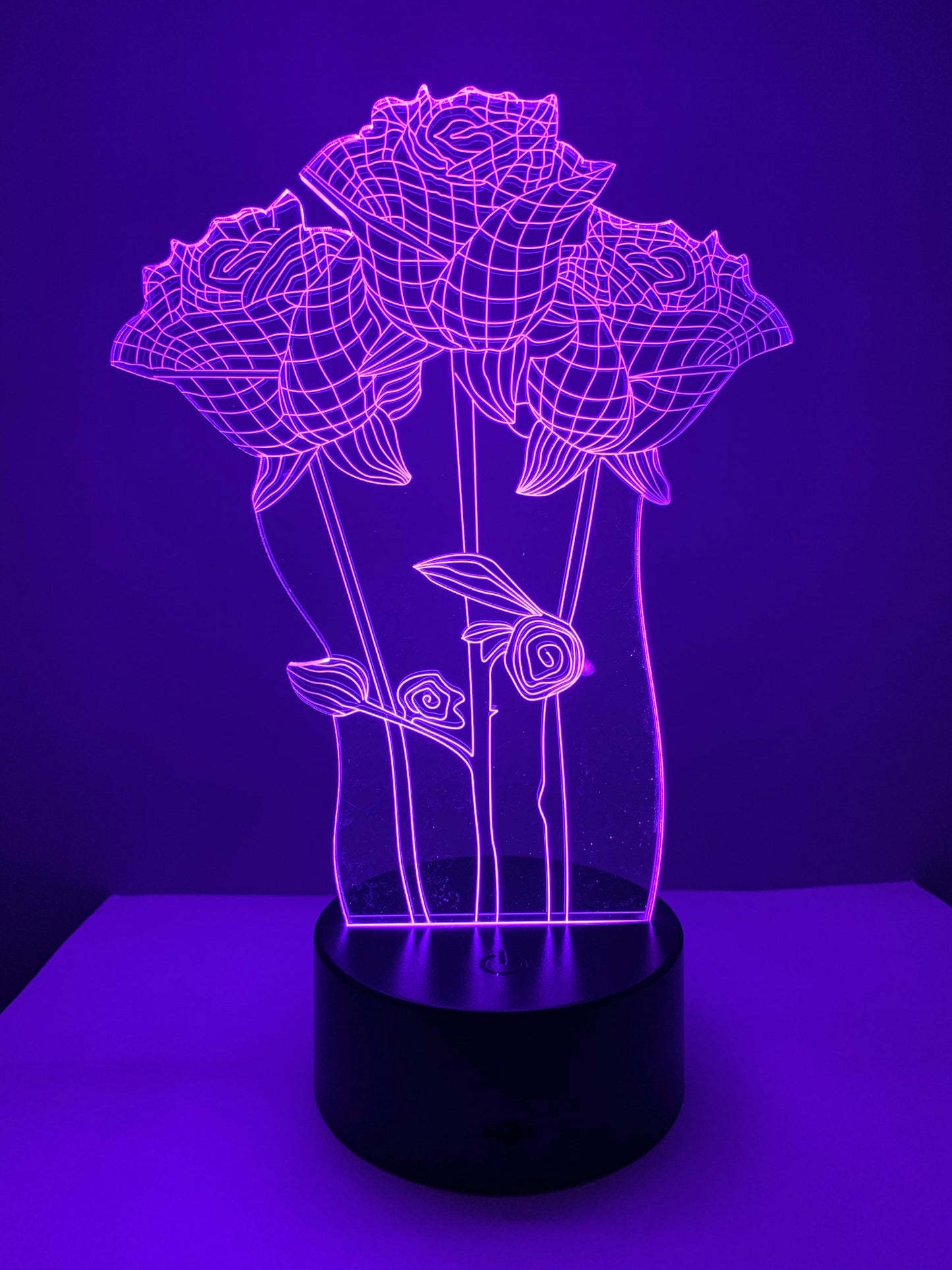 Lampe 3D DEL Fleurs