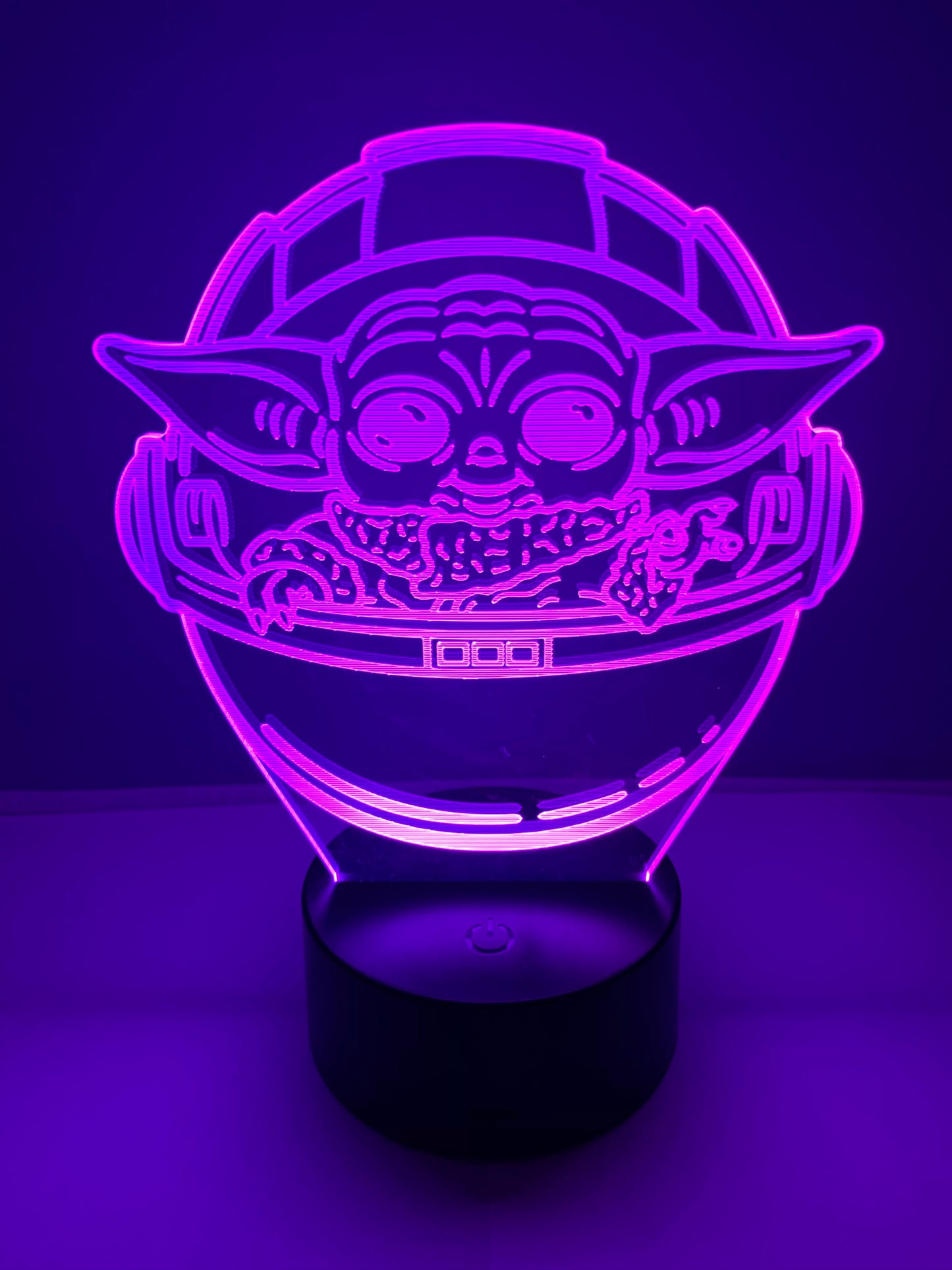 Lampe 3D DEL Grogu Bébé Yoda Vaisseau Star Wars