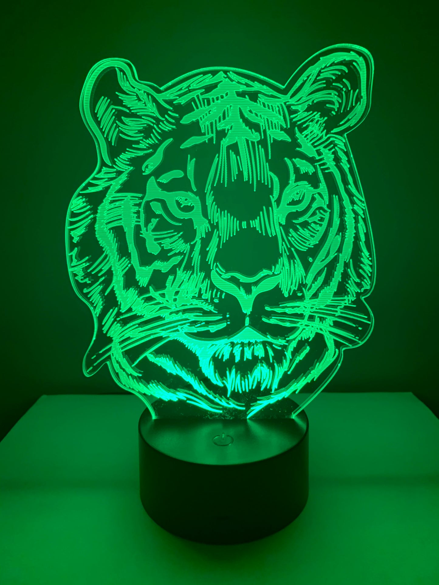 Lampe 3D DEL Tête de tigre