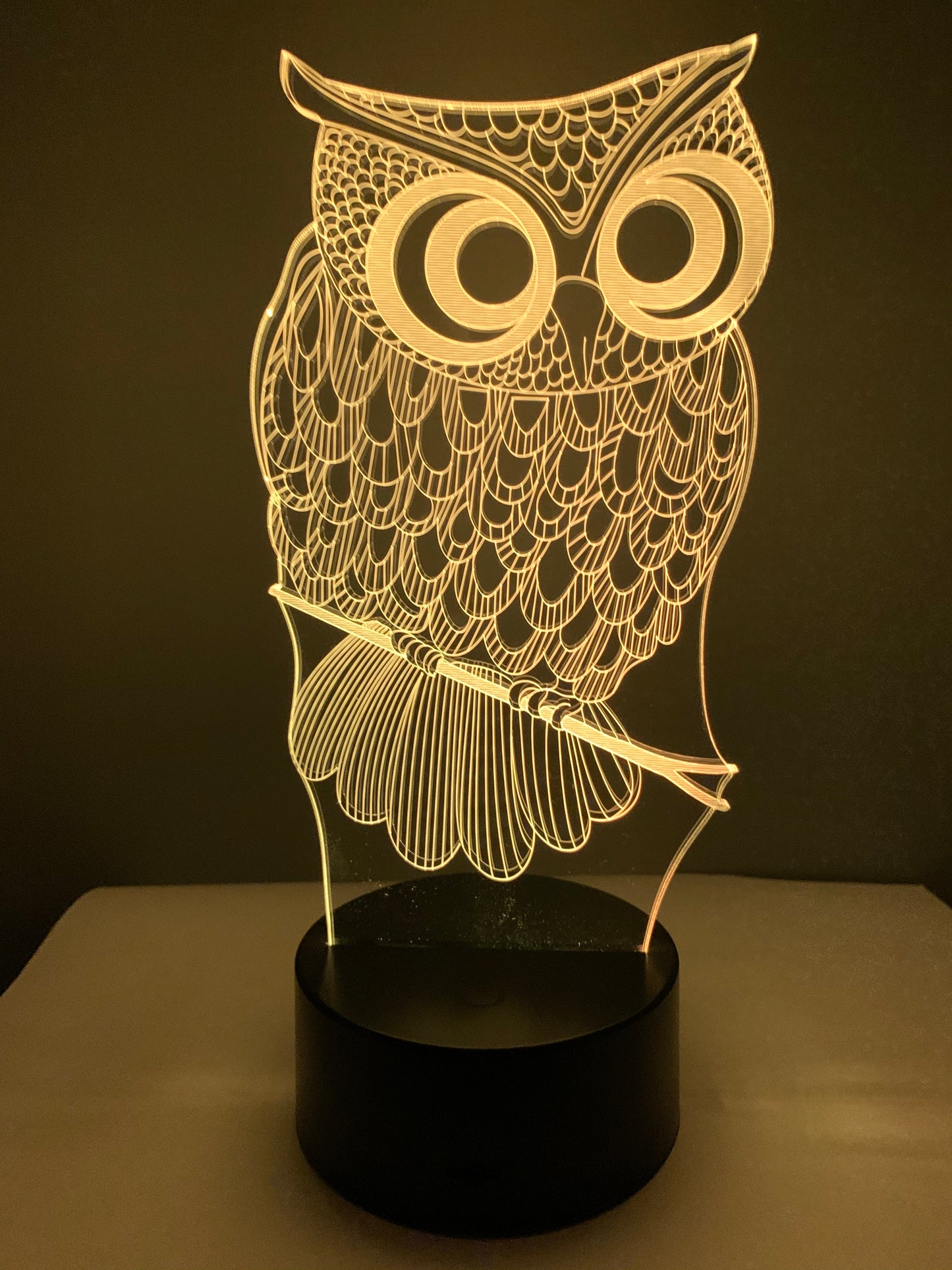 Lampe 3D DEL Hiboux