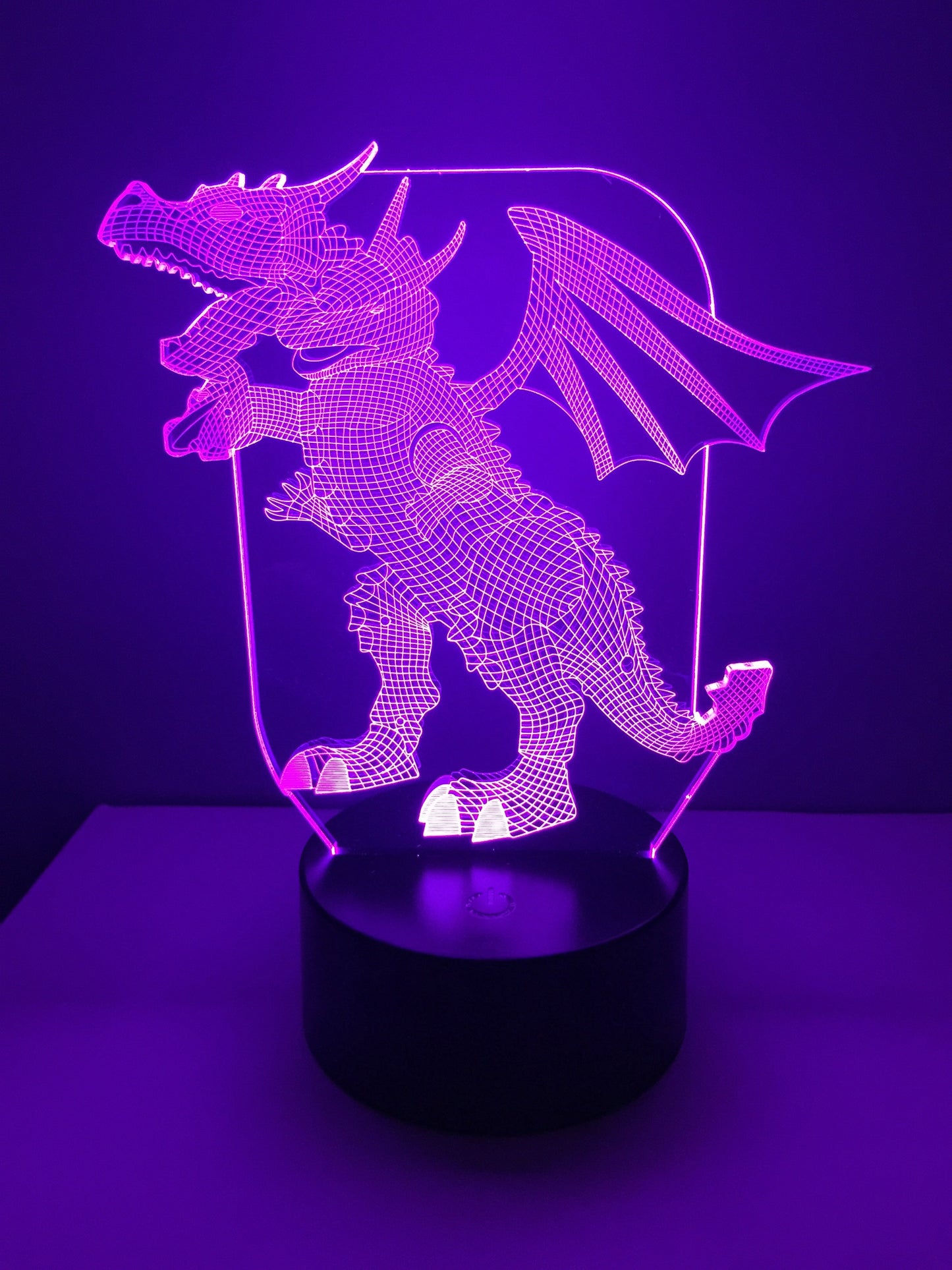 Lampe 3D DEL Dragon à 3 têtes