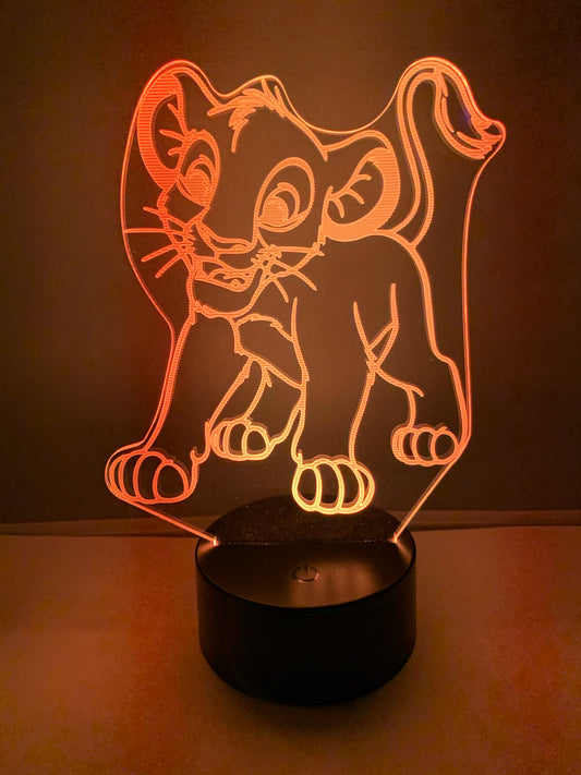 Lampe 3D DEL Simba Le Roi Lion