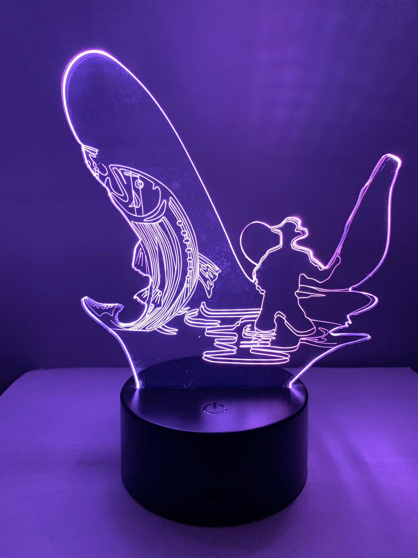Lampe 3D DEL Pêcheur (Pêche d’un poisson)