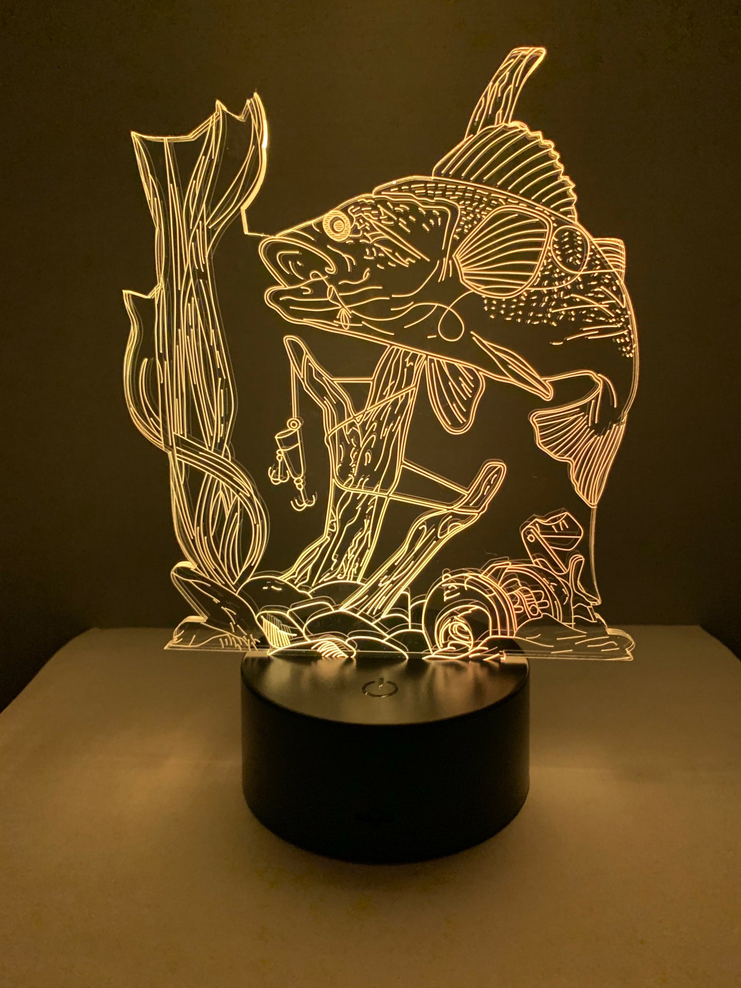 Lampe 3D DEL Pêche Gros Poisson