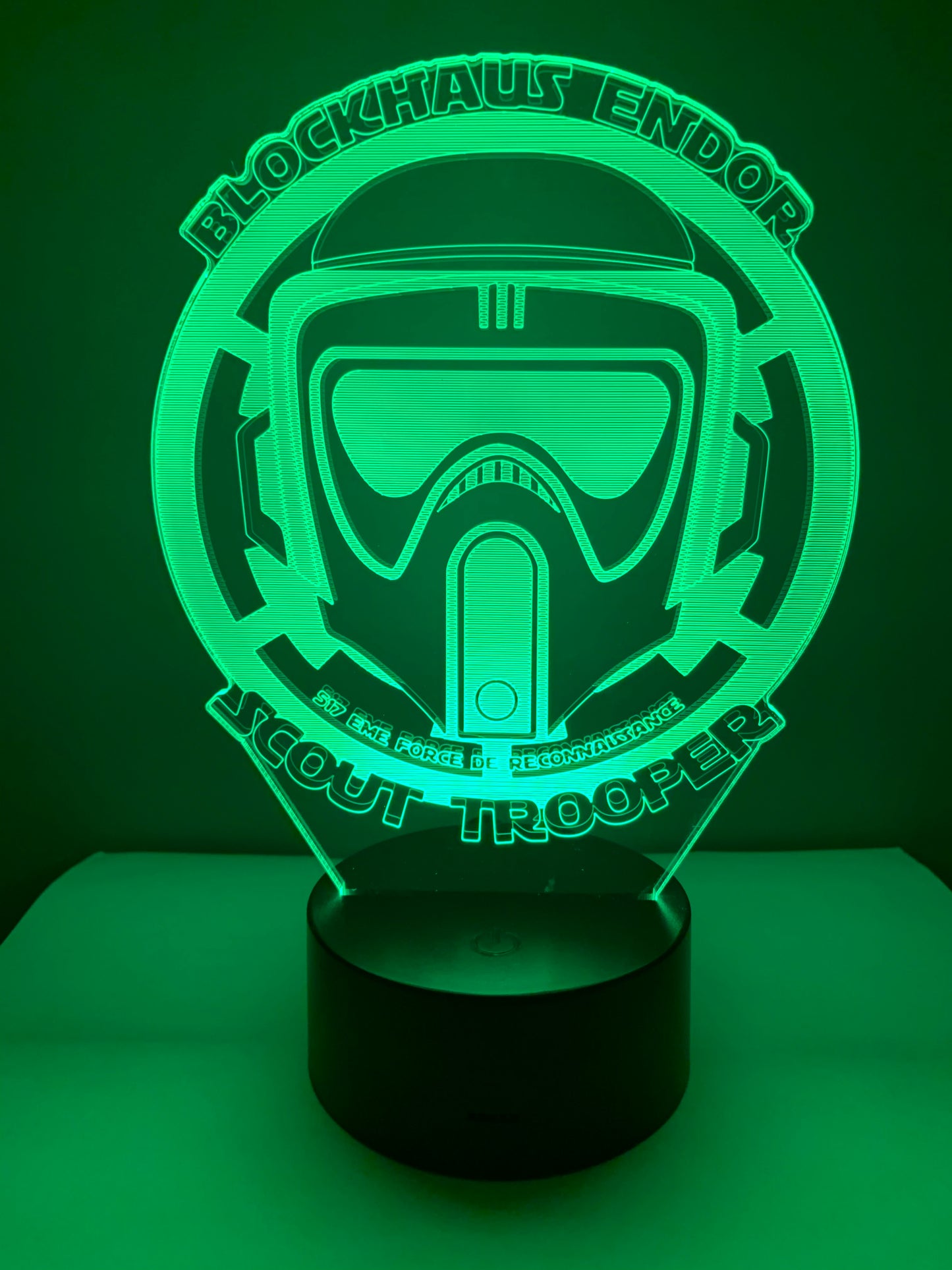 Lampe 3D DEL Blockhaus Endor Scout Trooper