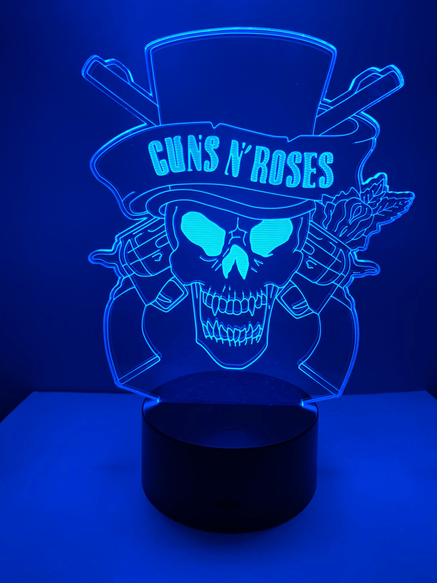 Lampe 3D DEL Guns N' Roses (Tête de mort)
