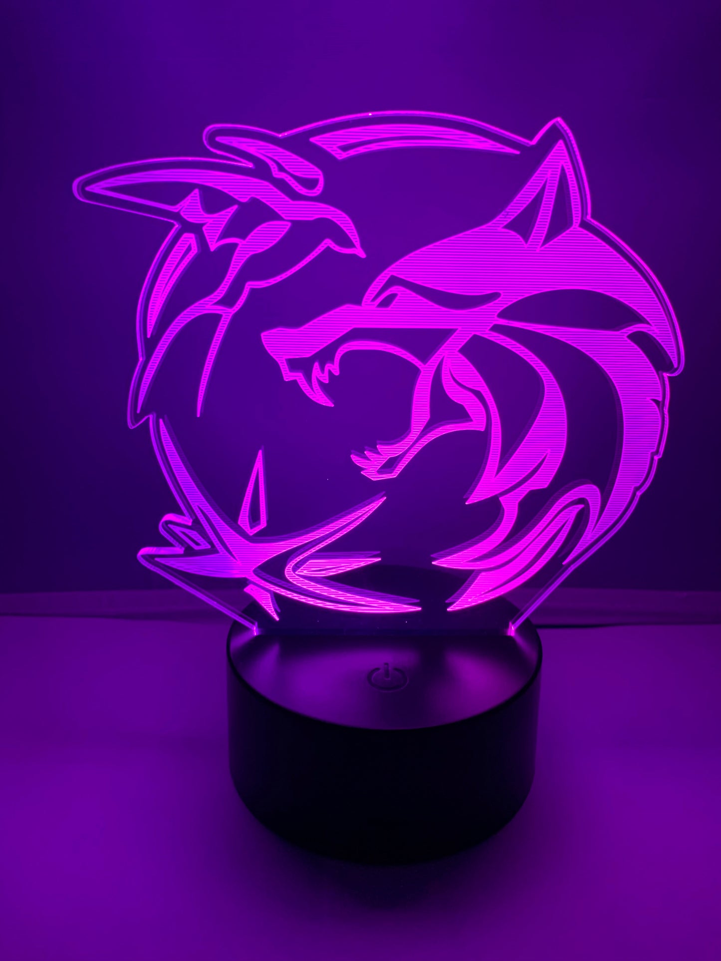 Lampe 3D DEL Logo 3 Symboles The Witcher