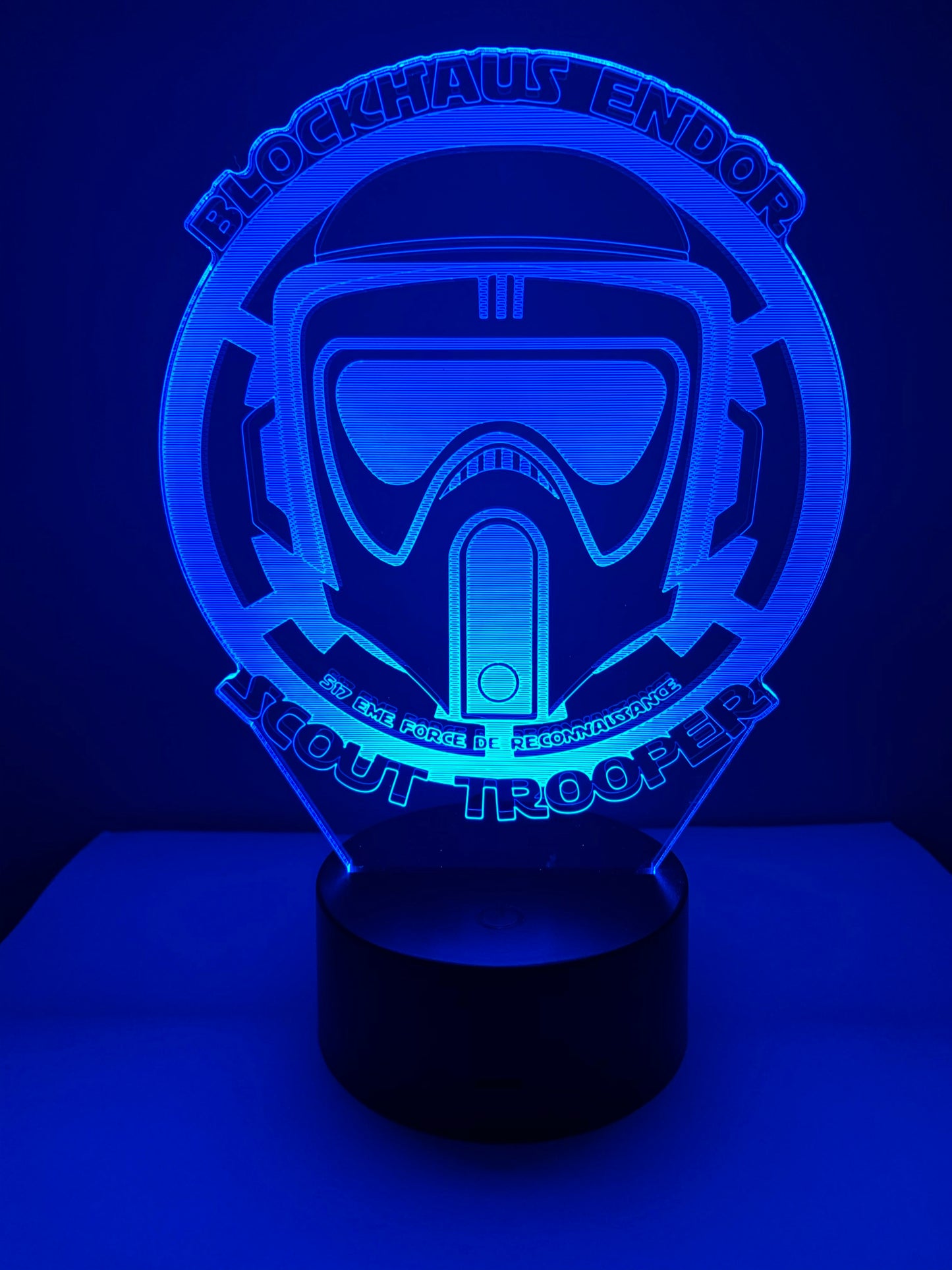 Lampe 3D DEL Blockhaus Endor Scout Trooper