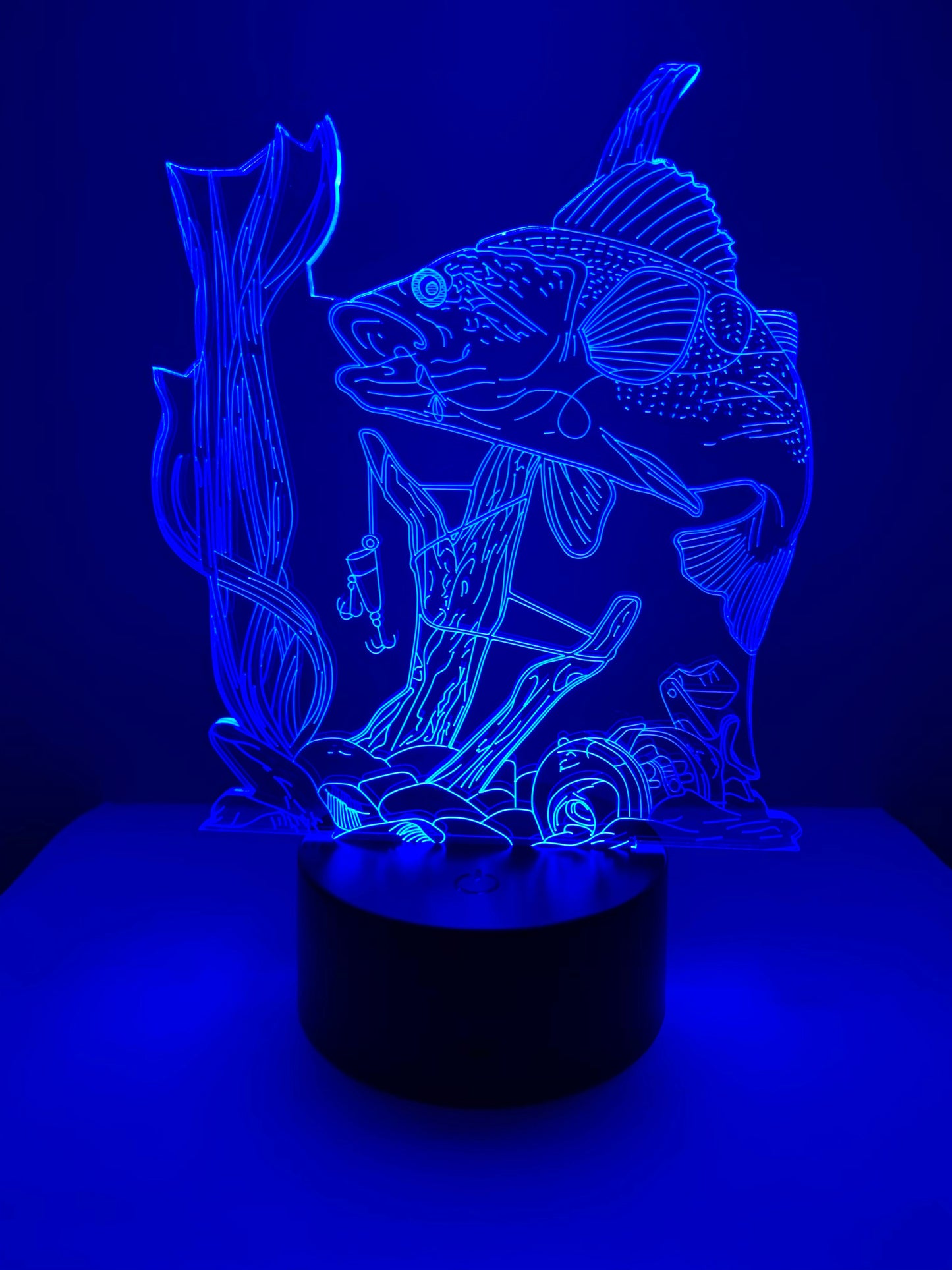 Lampe 3D DEL Pêche Gros Poisson