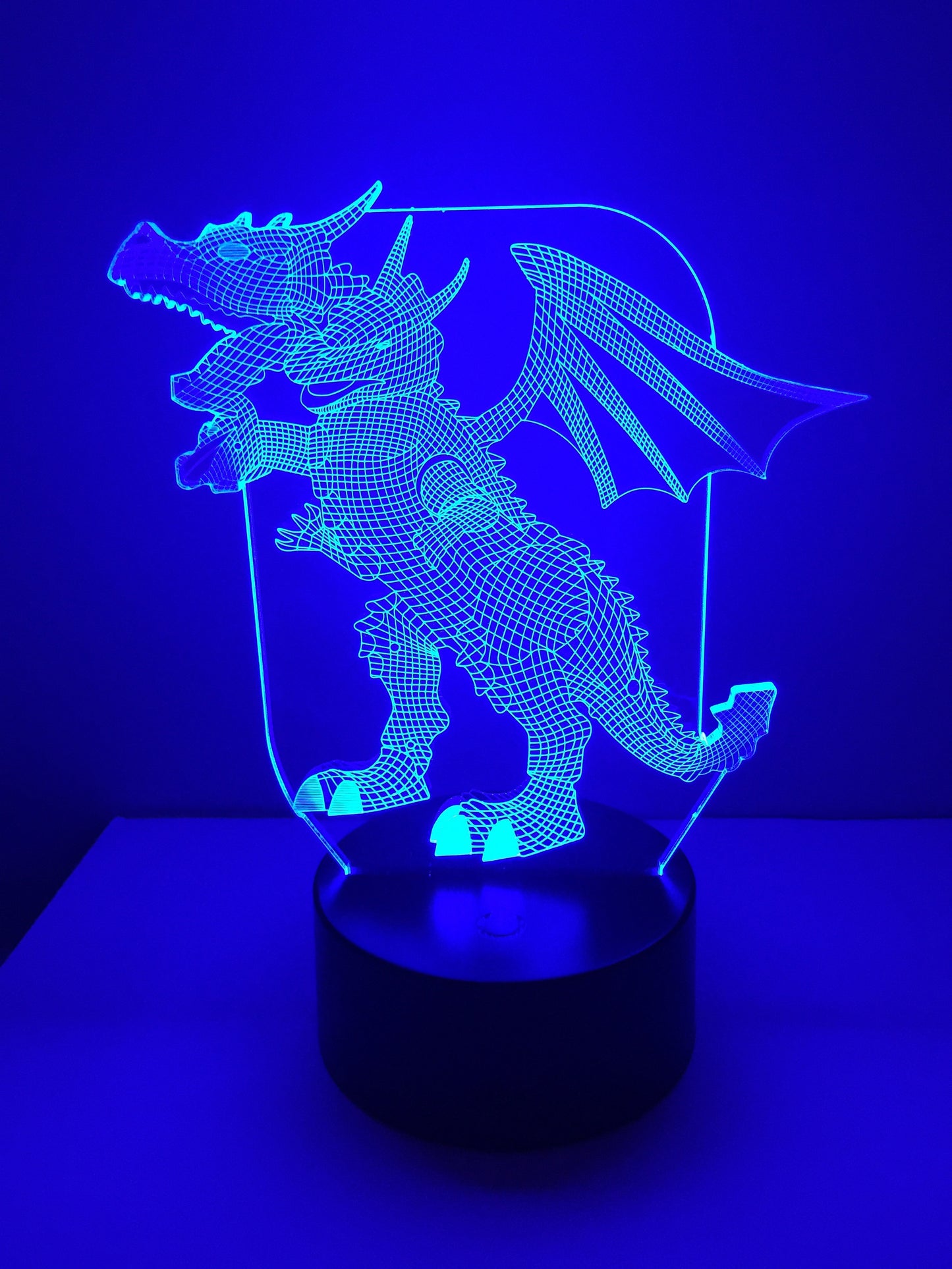 Lampe 3D DEL Dragon à 3 têtes