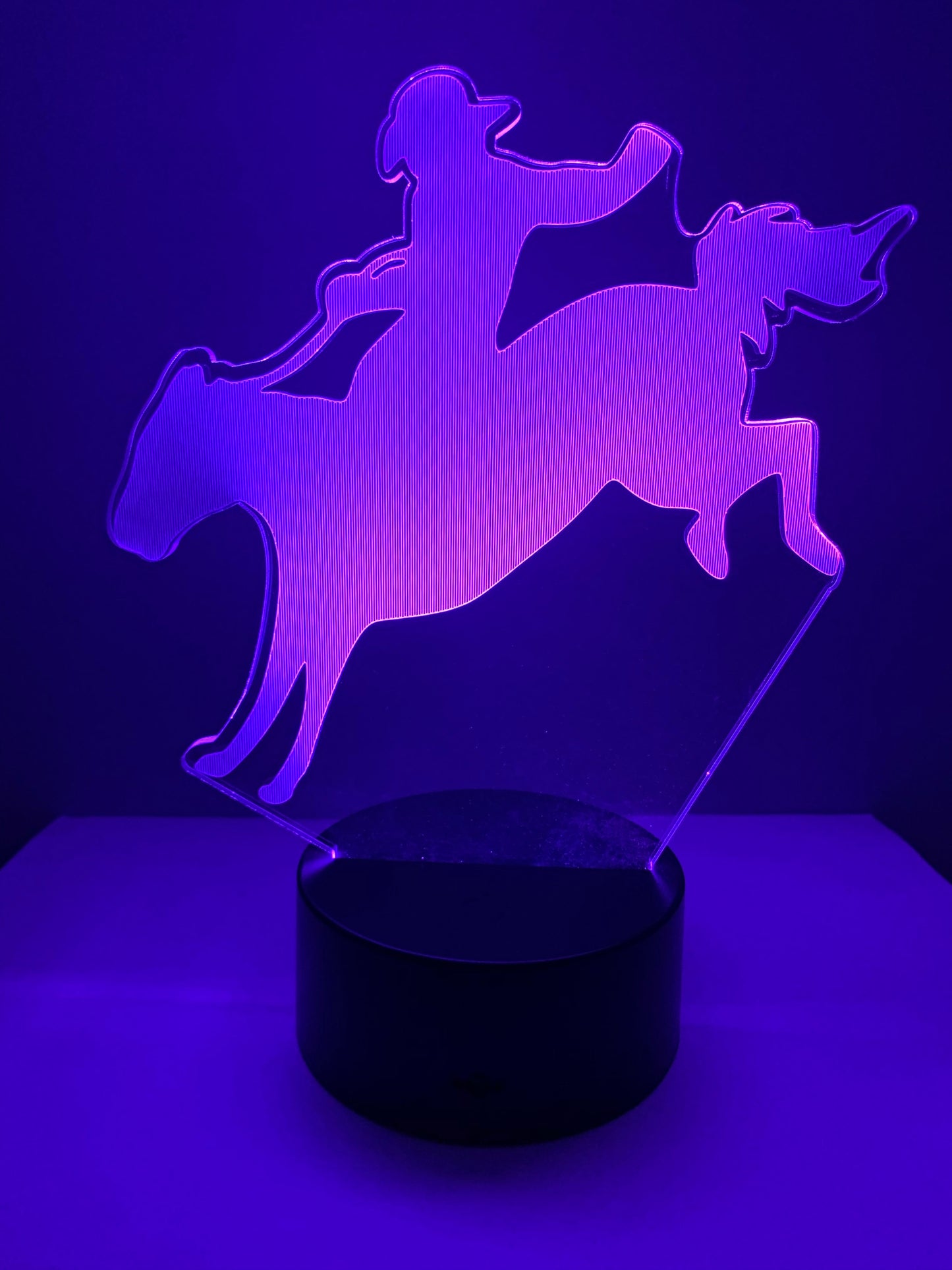 Lampe 3D DEL Cheval Rodéo