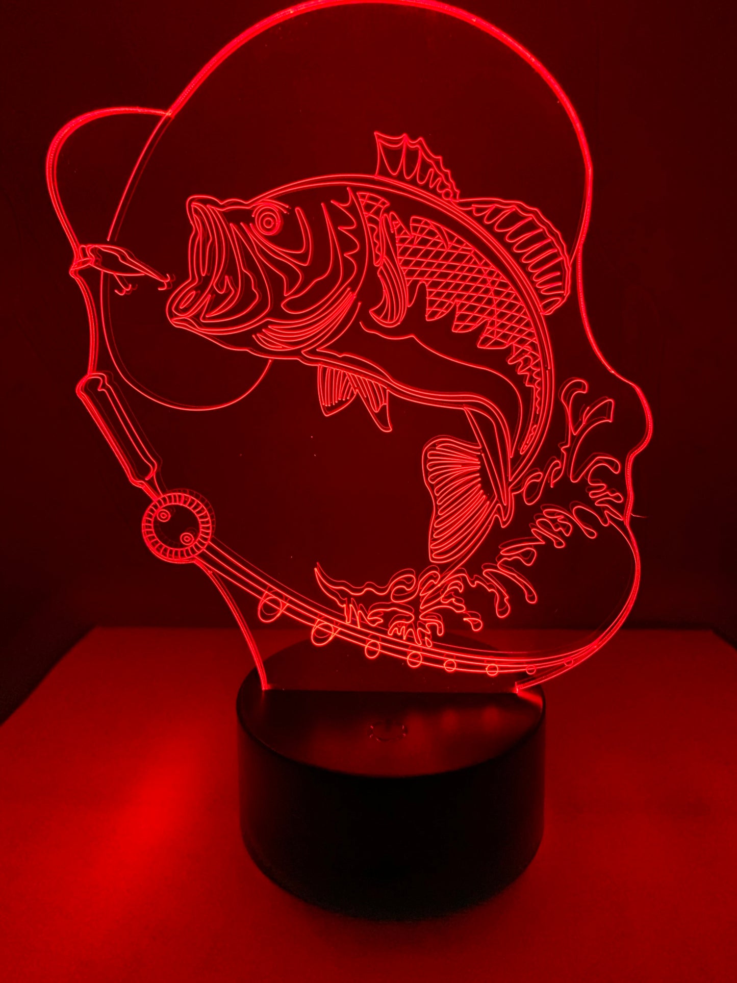 Lampe 3D DEL Pêche Prise d’un poisson