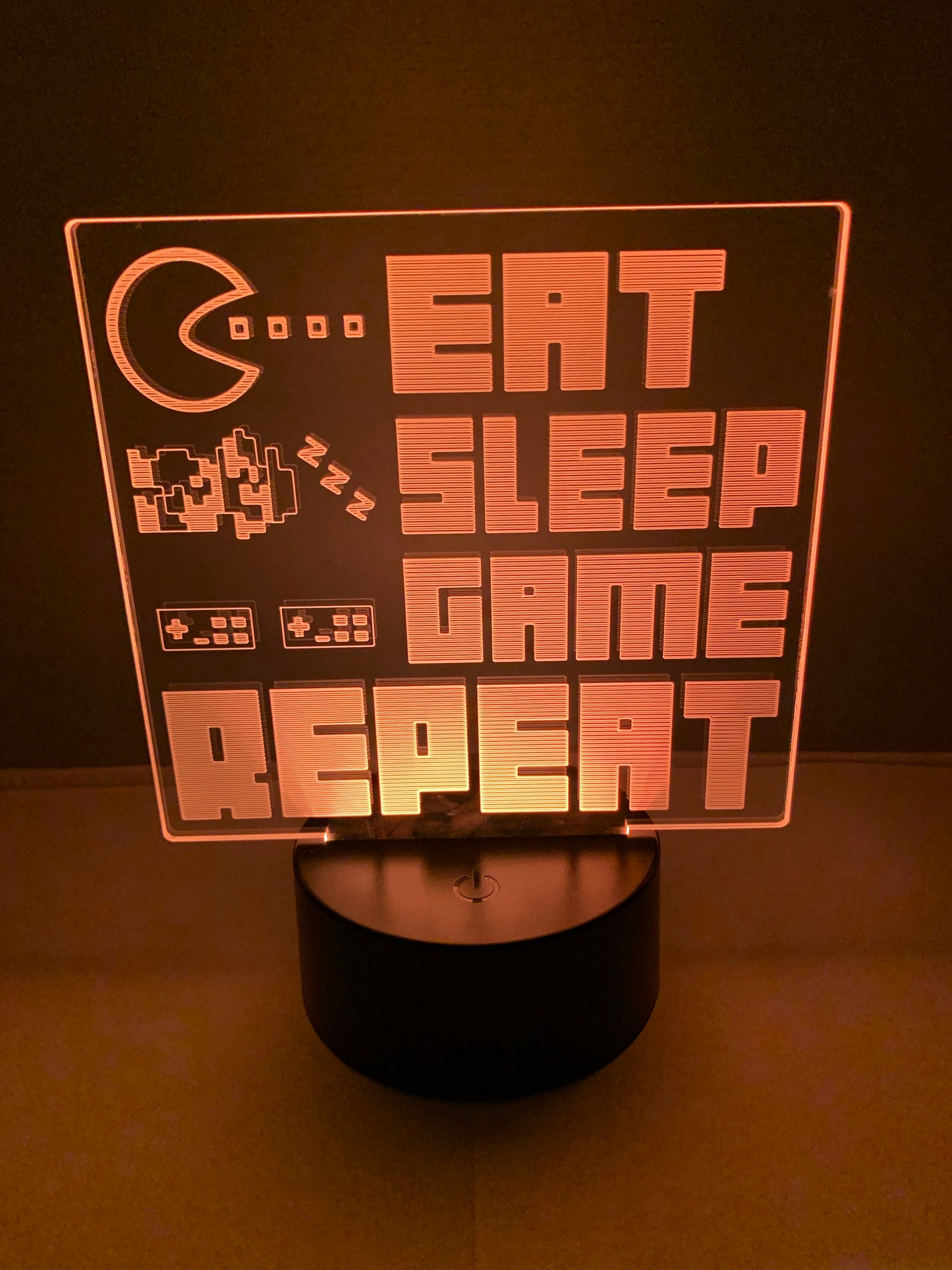 Lampe 3D DEL Eat Game Sleep Repeat