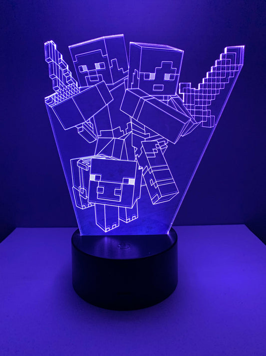 Lampe 3D DEL Personnages Minecraft
