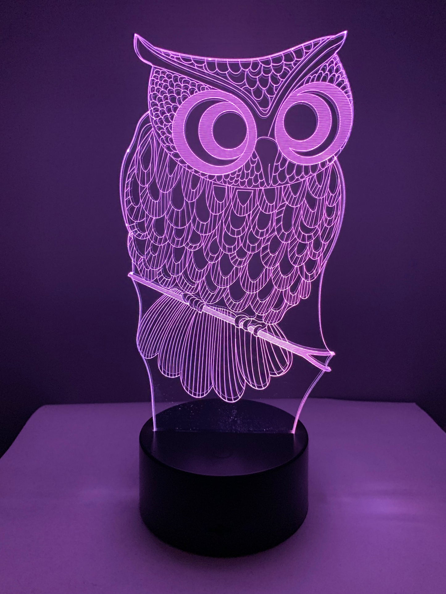Lampe 3D DEL Hiboux