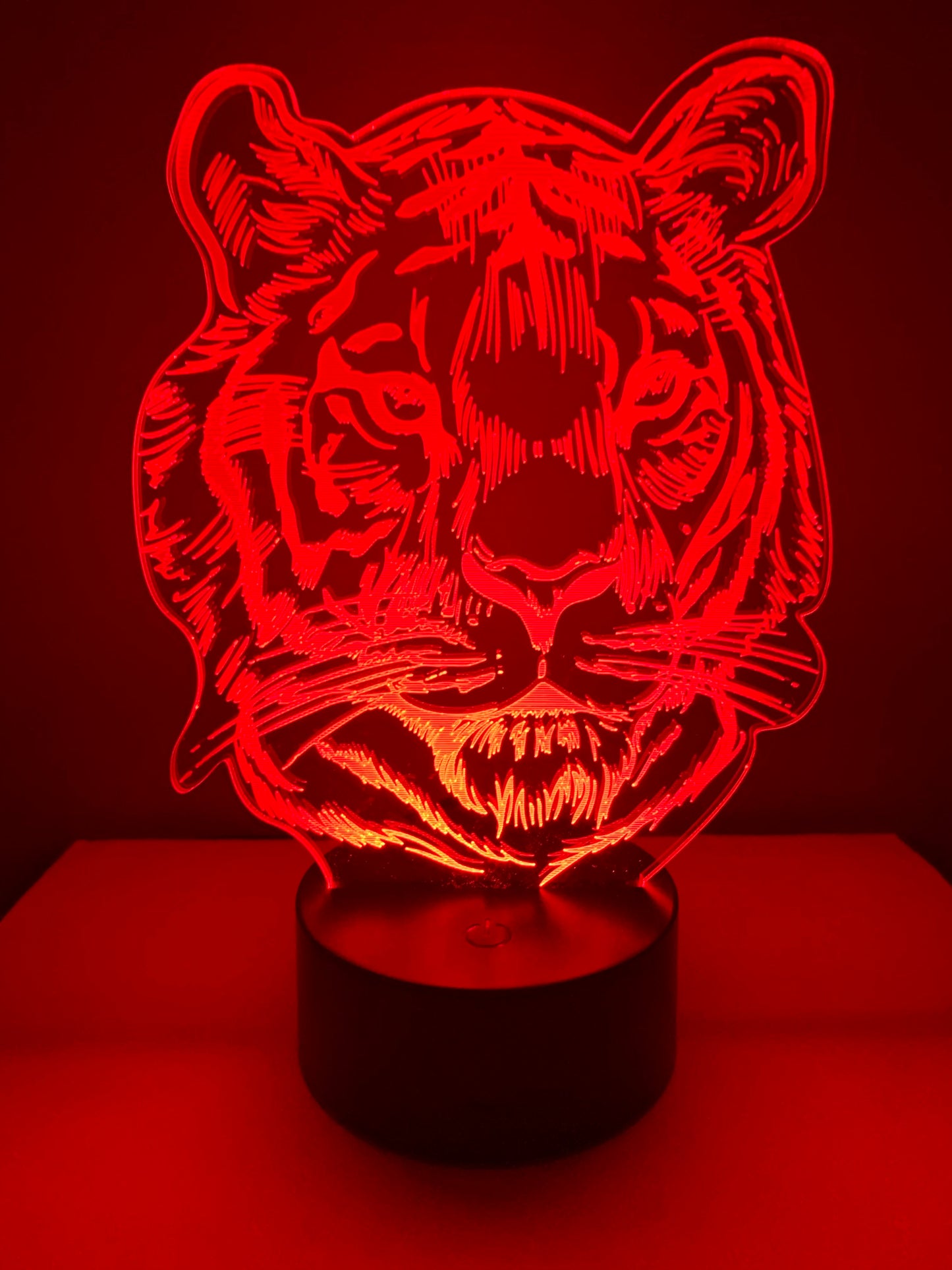 Lampe 3D DEL Tête de tigre