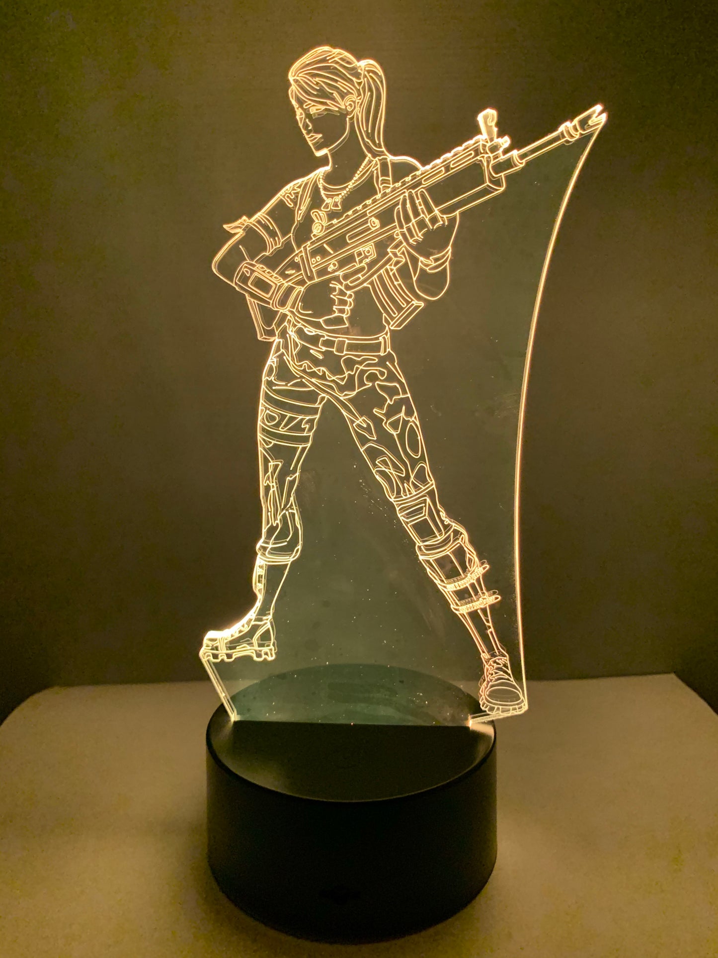 Lampe 3D DEL Femme Soldat