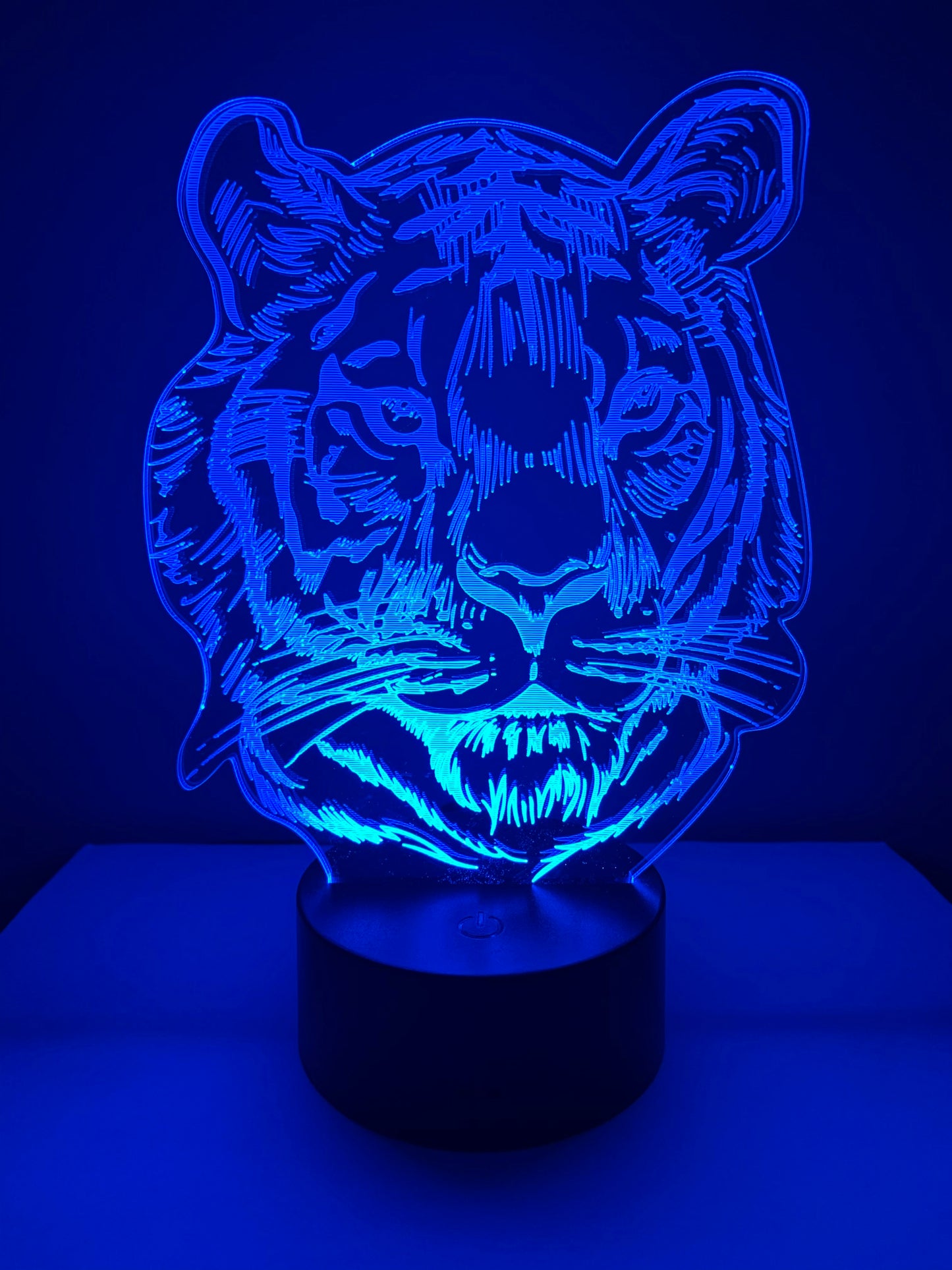 Lampe 3D DEL Tête de tigre