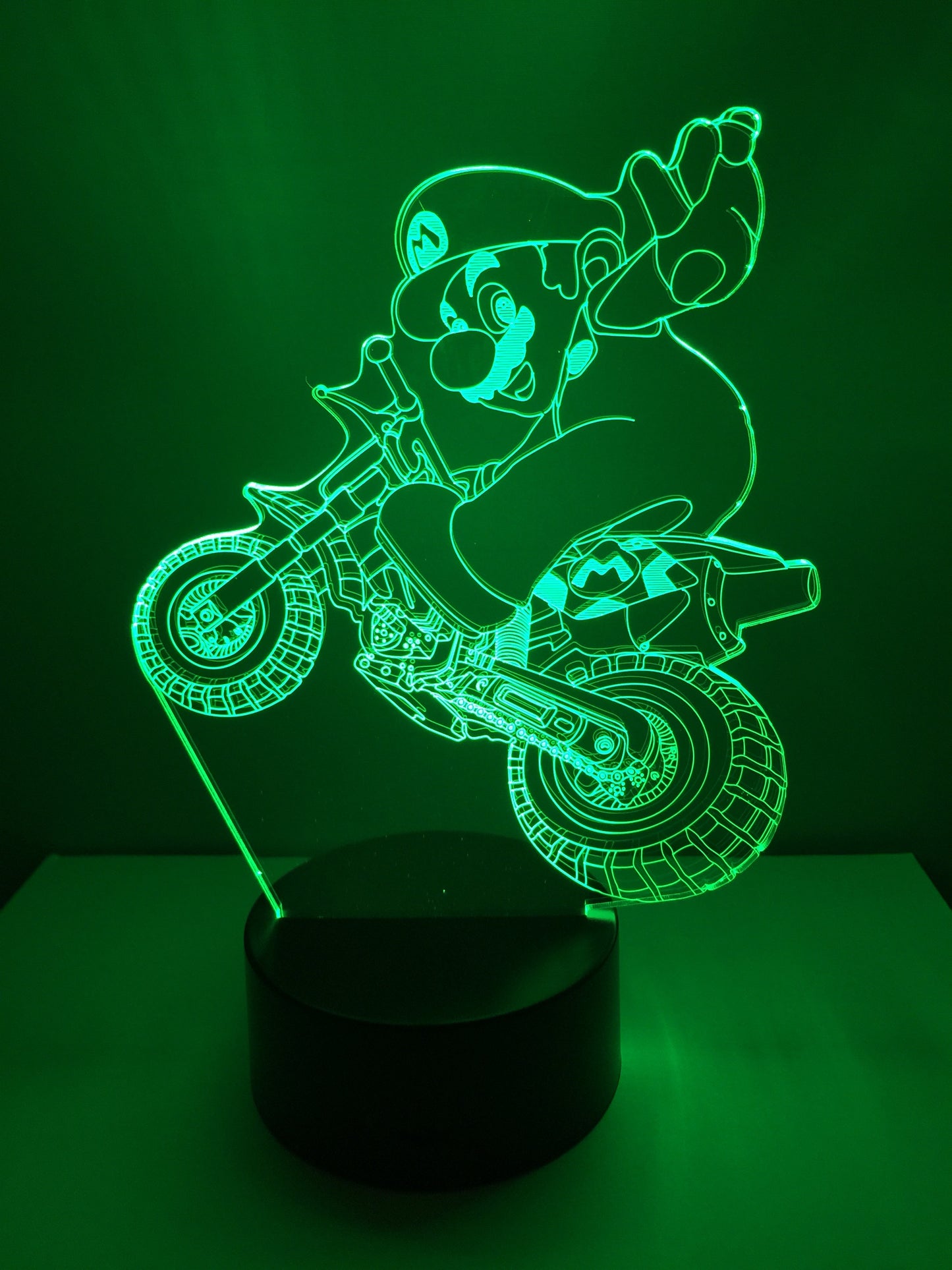 Lampe 3D DEL Mario sur sa moto (Super Mario/Kart)