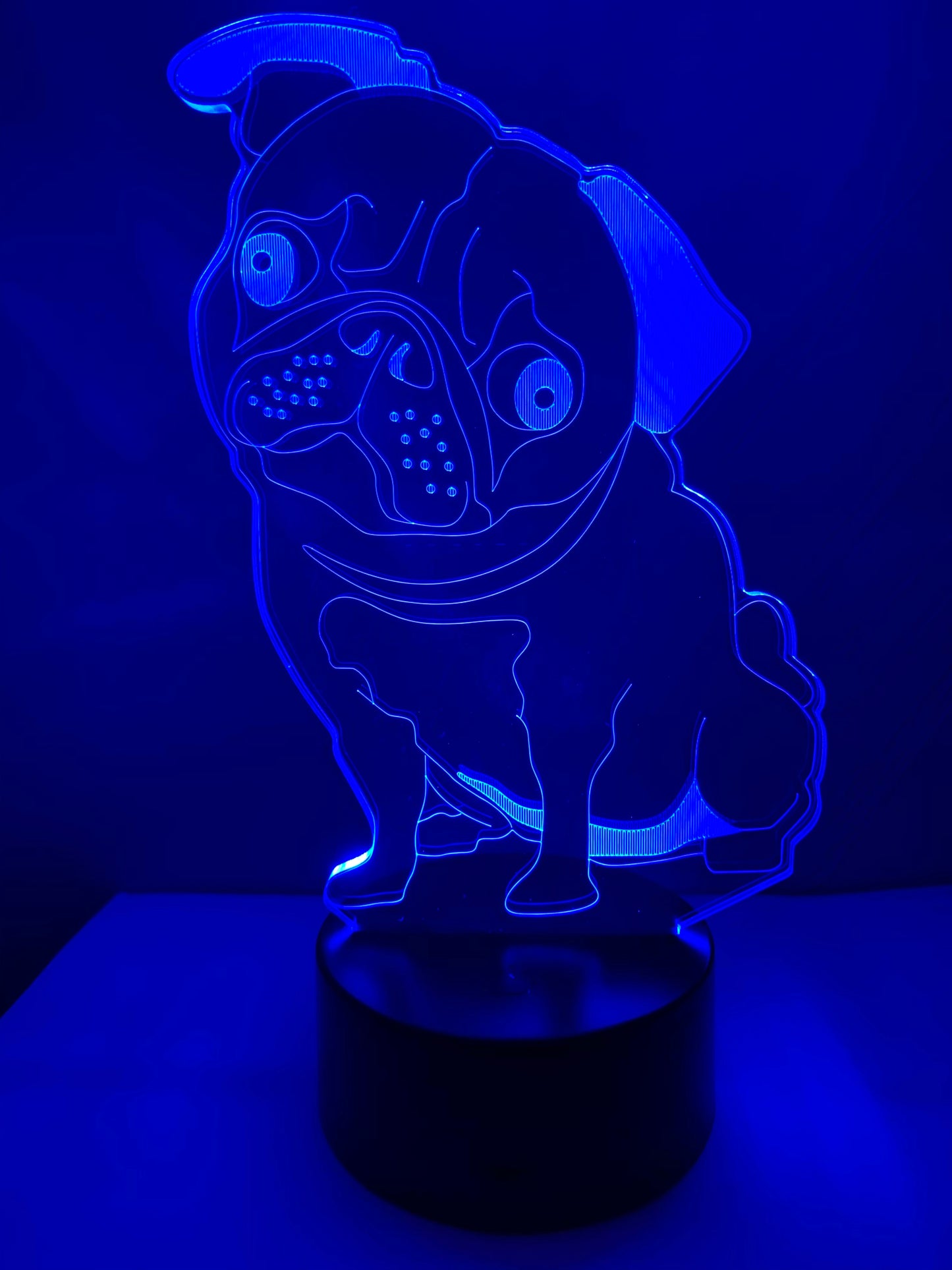 Lampe 3D DEL Chien Carlin