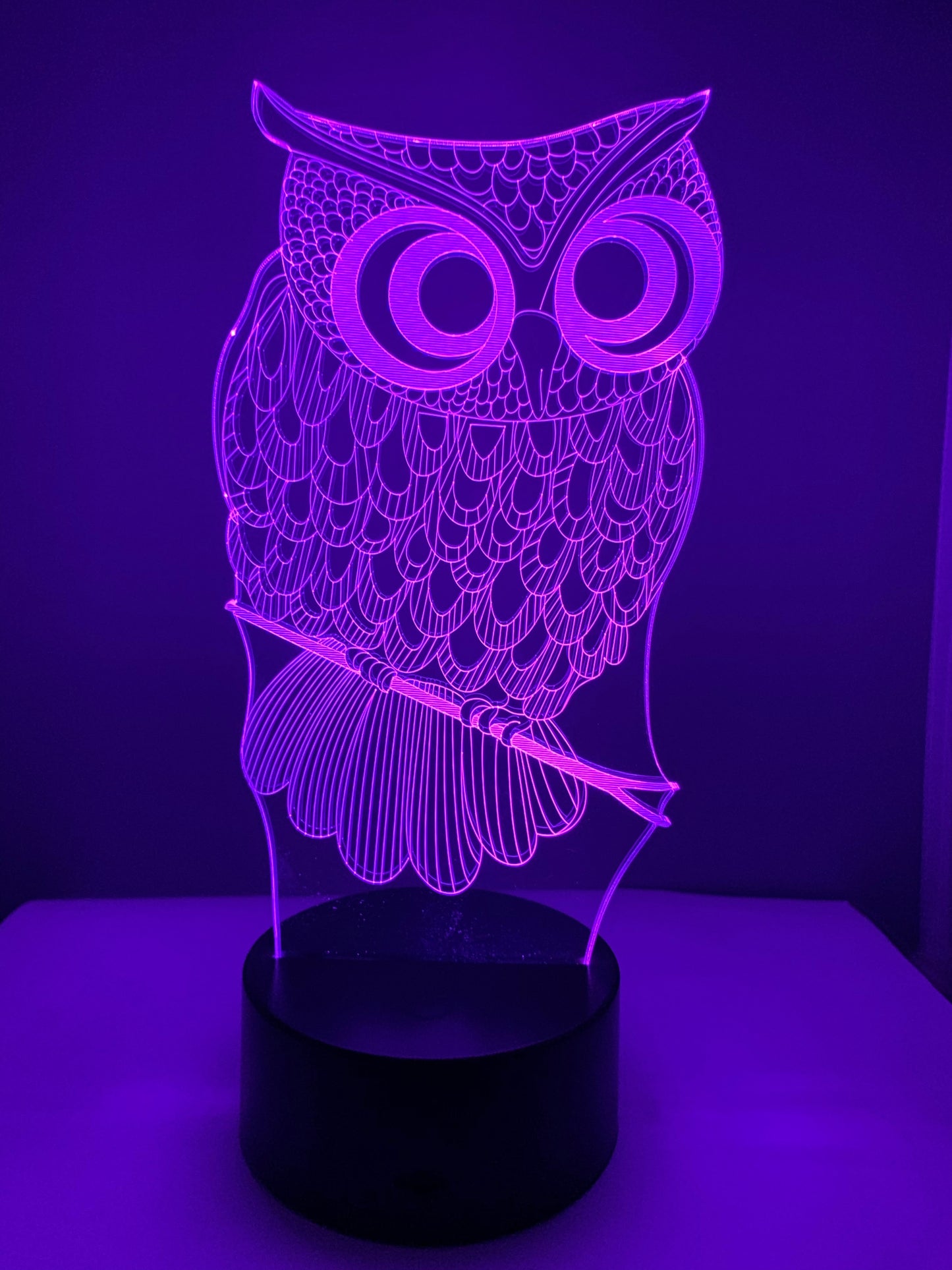 Lampe 3D DEL Hiboux