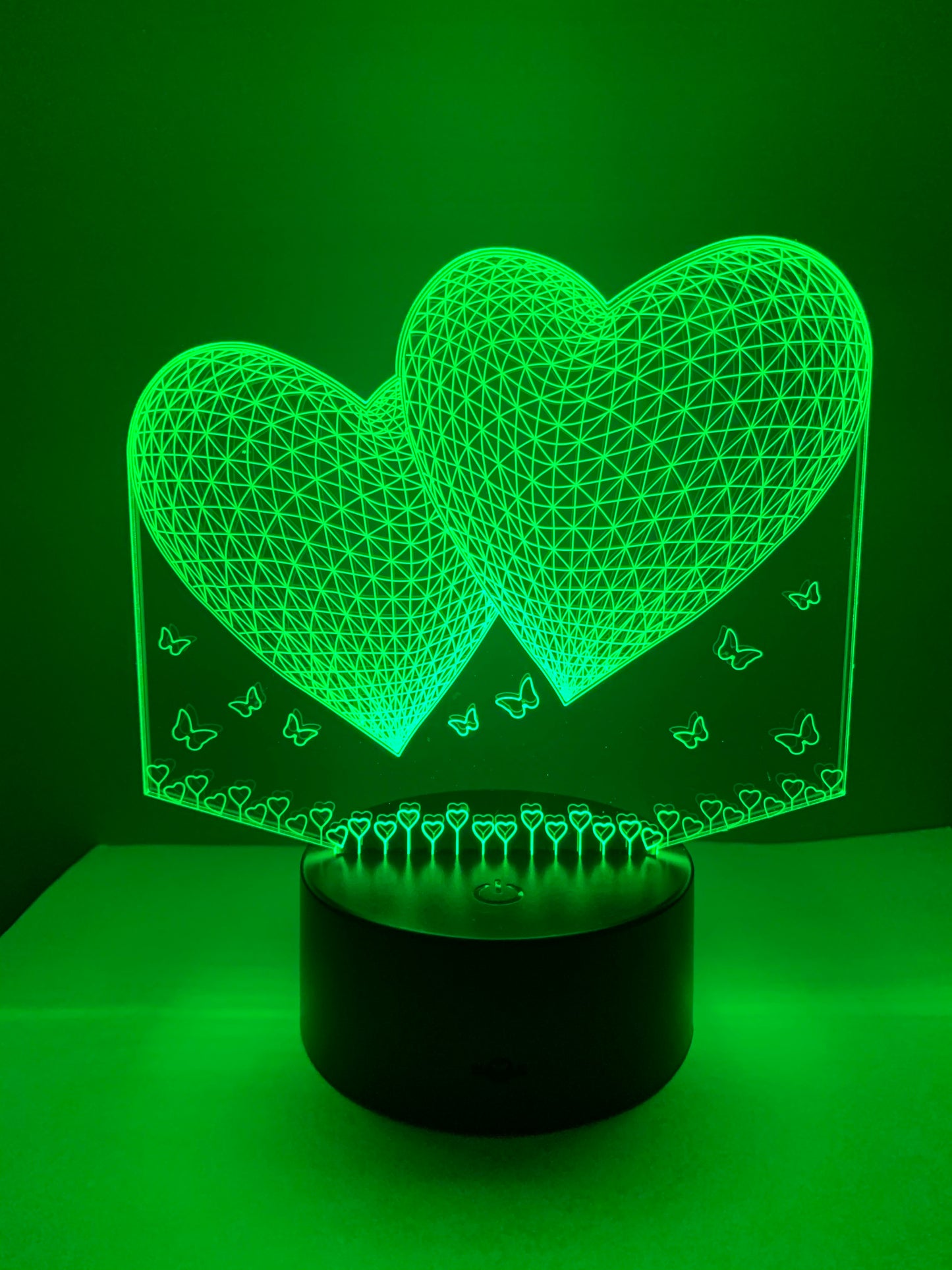 Lampe 3D LED Coeurs et Papillons