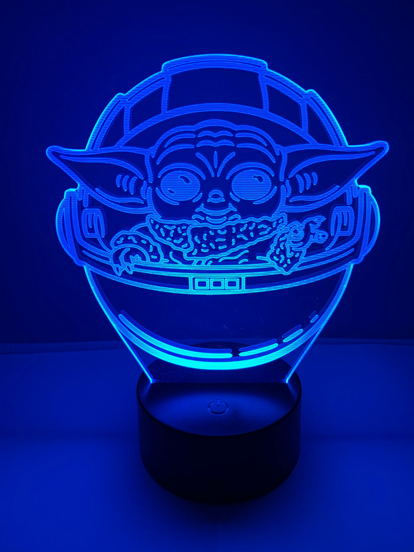 Lampe 3D DEL Grogu Bébé Yoda Vaisseau Star Wars