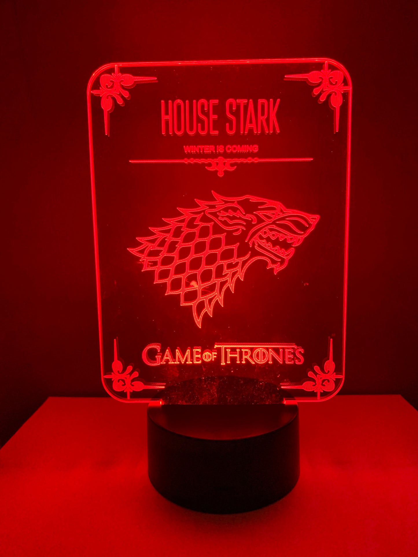 Lampe 3D DEL Game of thrones House Stark
