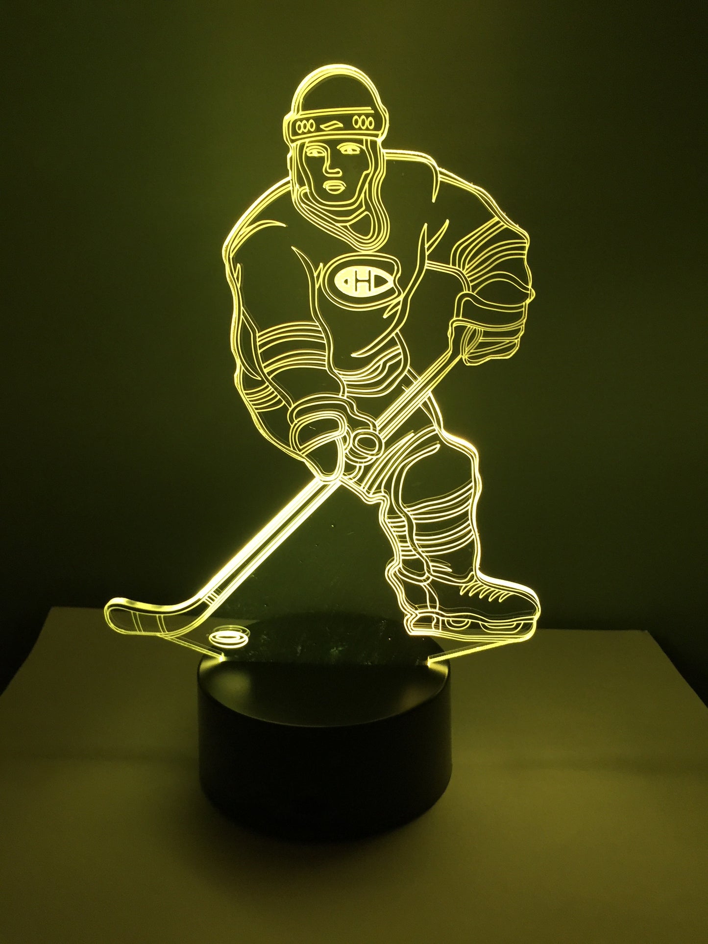 Lampe 3D DEL Hockey Joueur des Canadiens