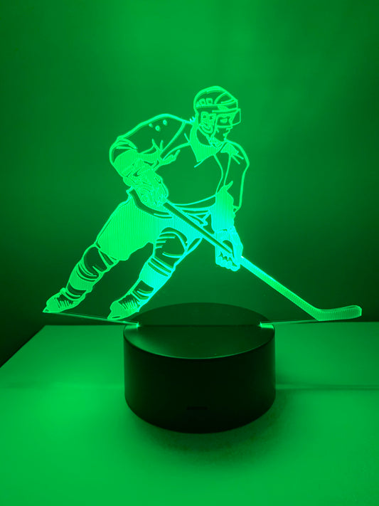 Lampe 3D DEL Joueur Hockey