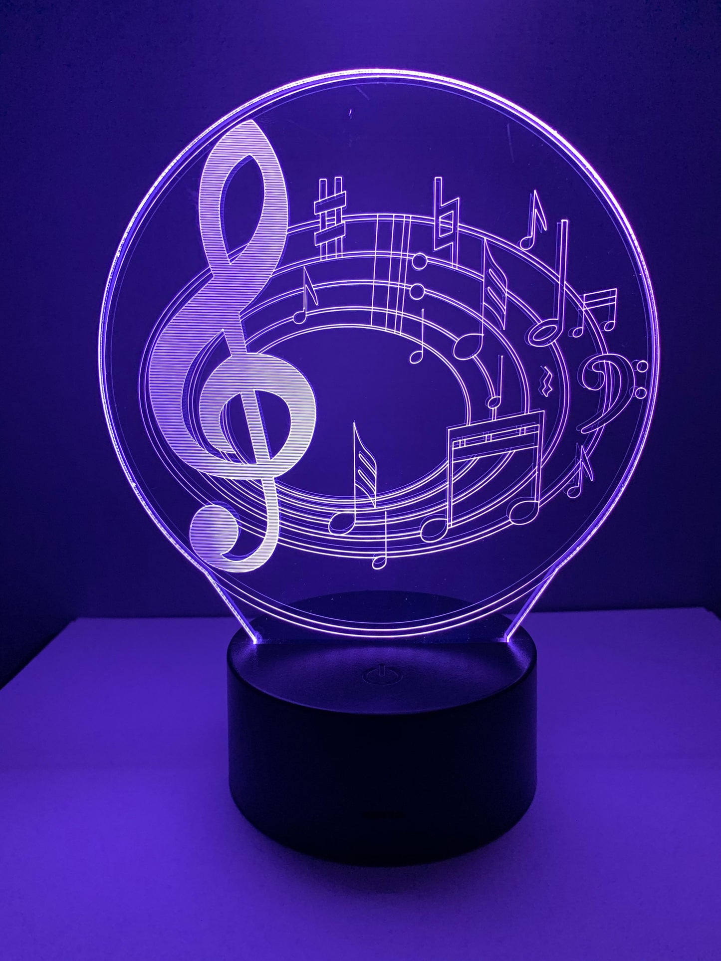Lampe 3D DEL Notes de musique