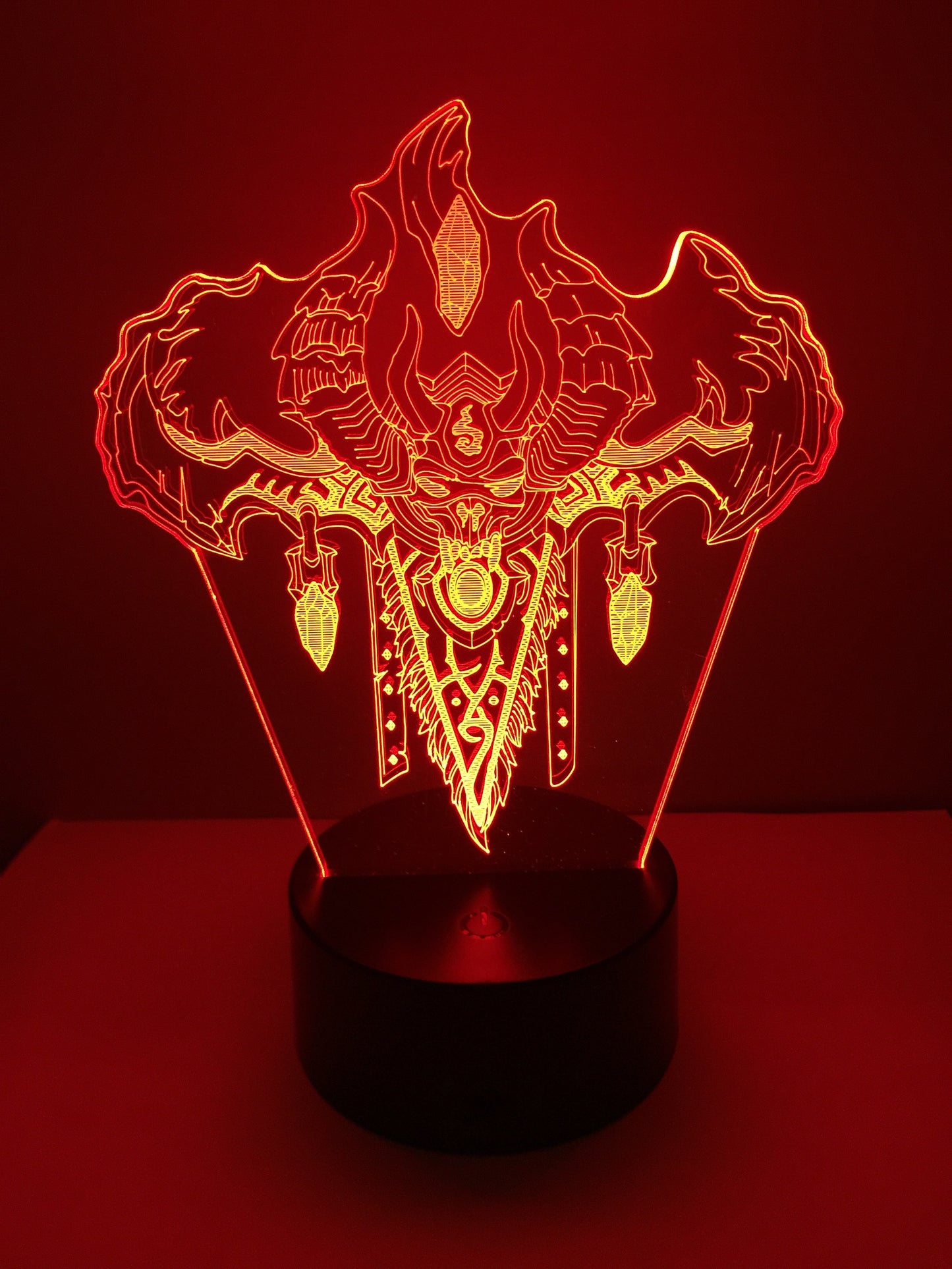 Lampe 3D DEL Warcraft Symbole Chasseur des démons