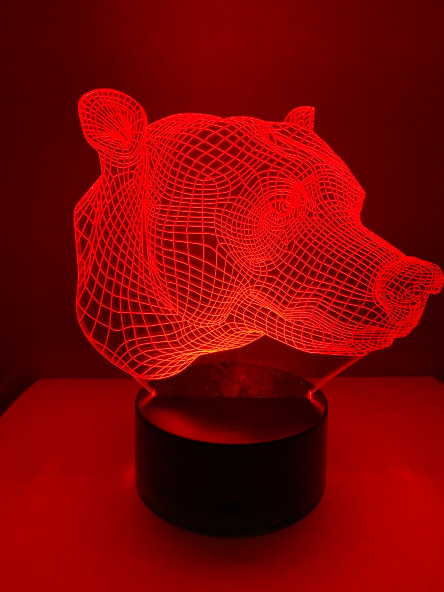 Lampe 3D DEL Tête d’ours