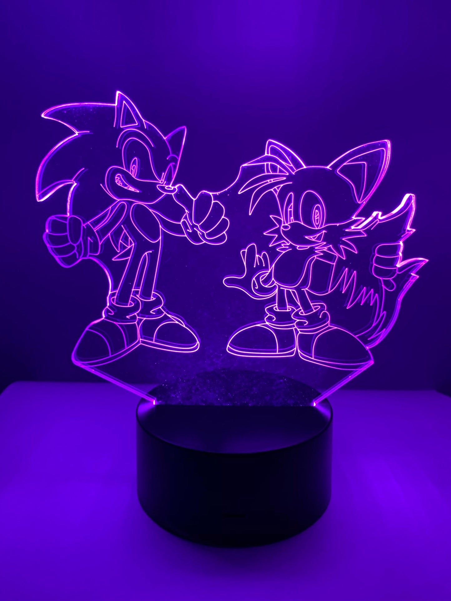 Lampe 3D DEL Sonic The Hedgehog et Tail
