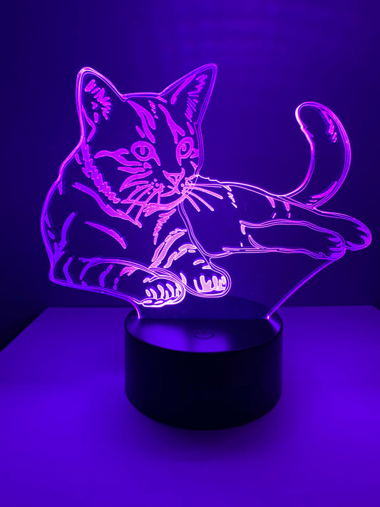 Lampe 3D DEL Chat