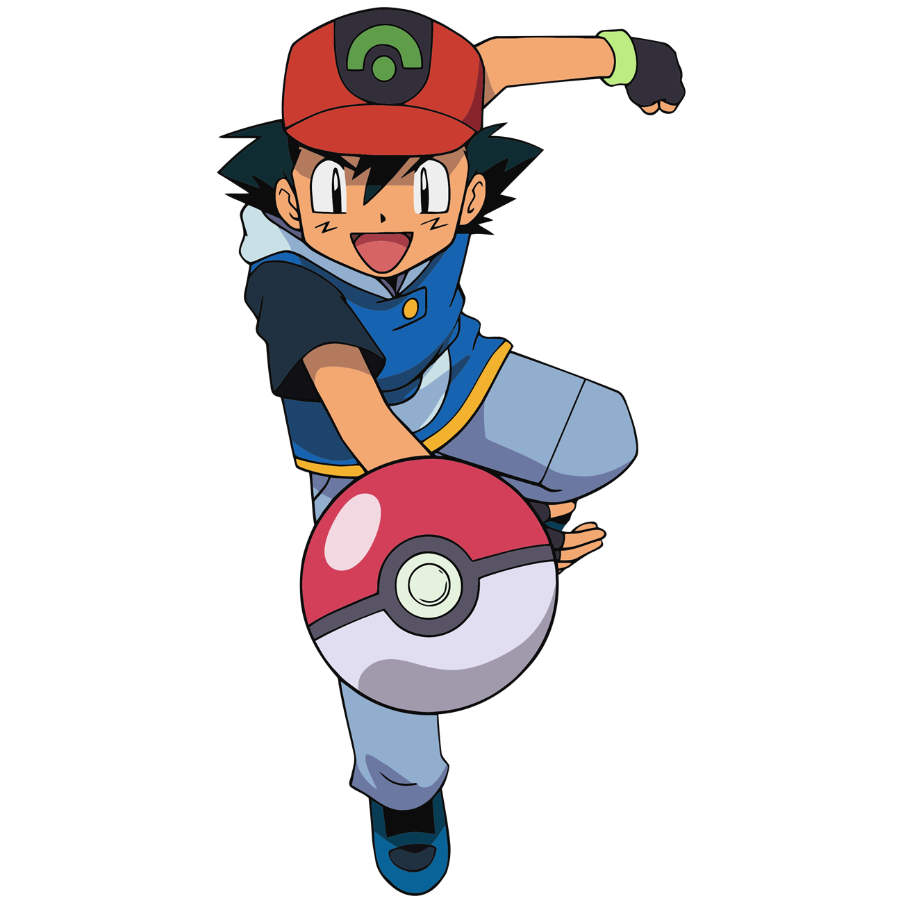 Autocollant pour tasse Ash tirant sa Pokeball Pokemon
