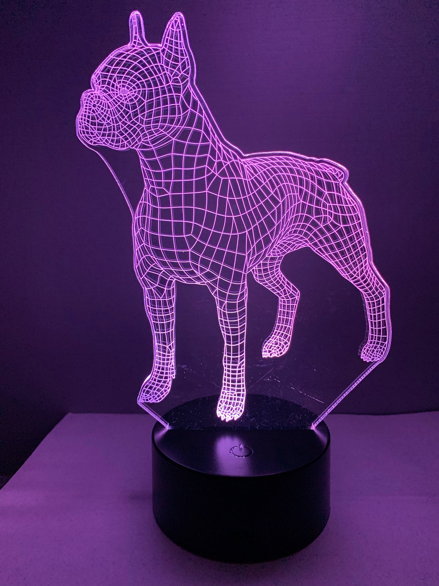 Lampe 3D DEL Chien Boxer