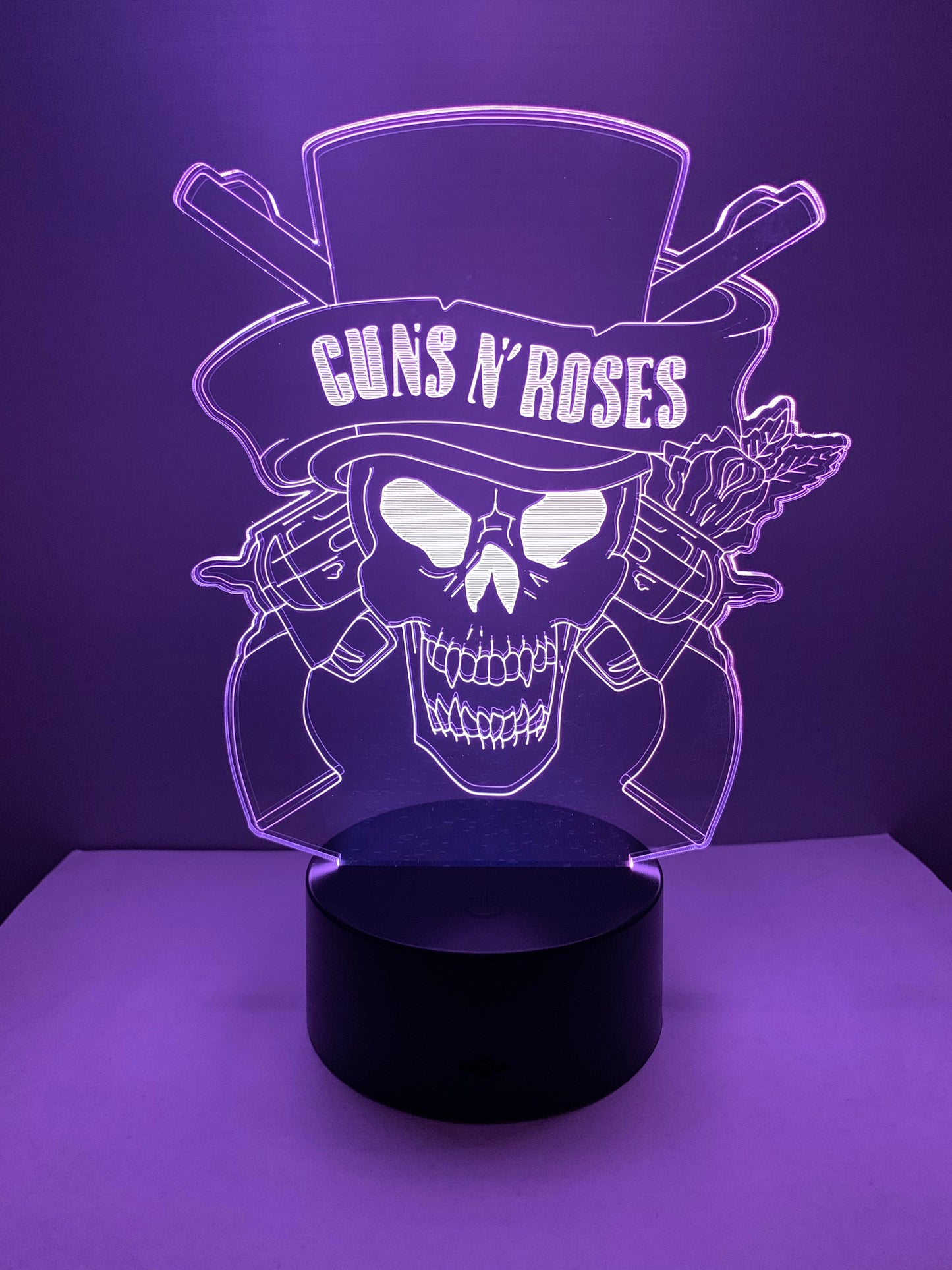 Lampe 3D DEL Guns N' Roses (Tête de mort)